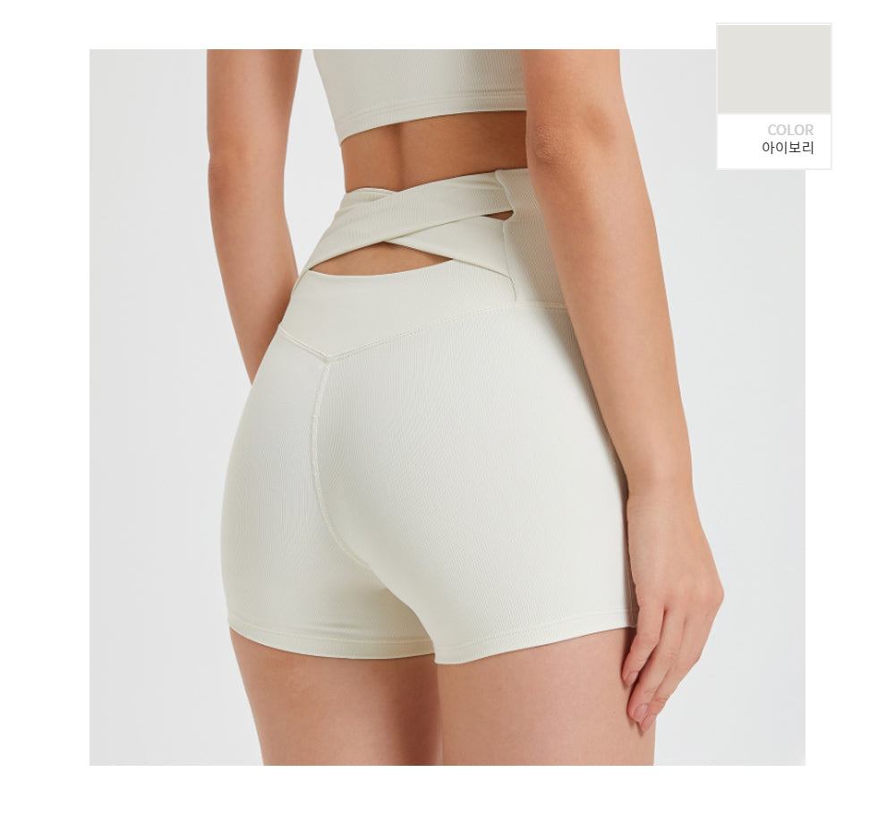 Back Cross Shorts Leggings