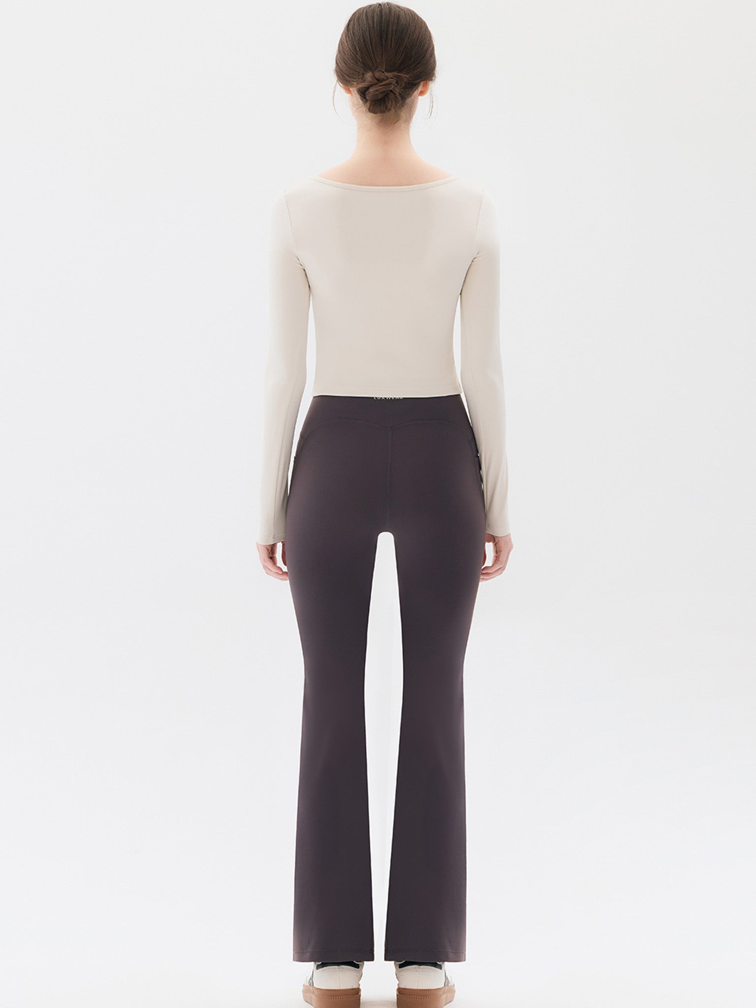 Node Shirring Wrap Long Sleeve Top