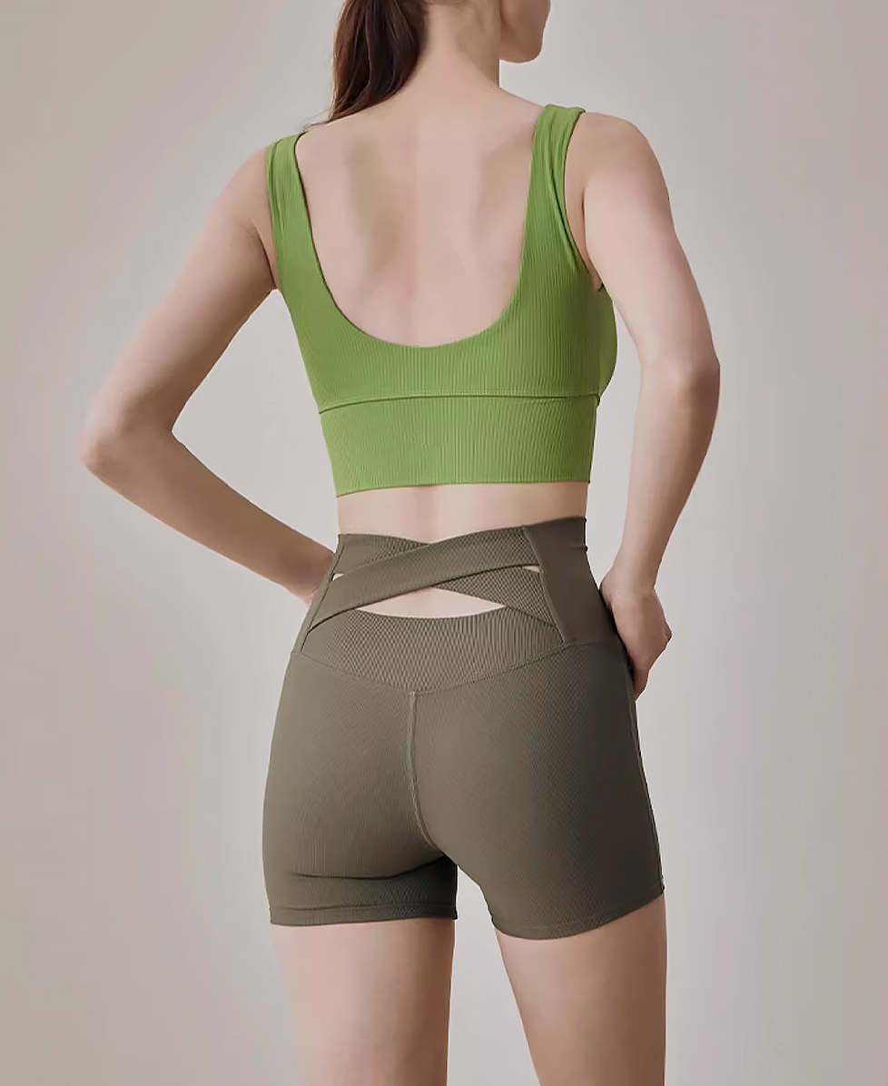 Back Cross Shorts Leggings
