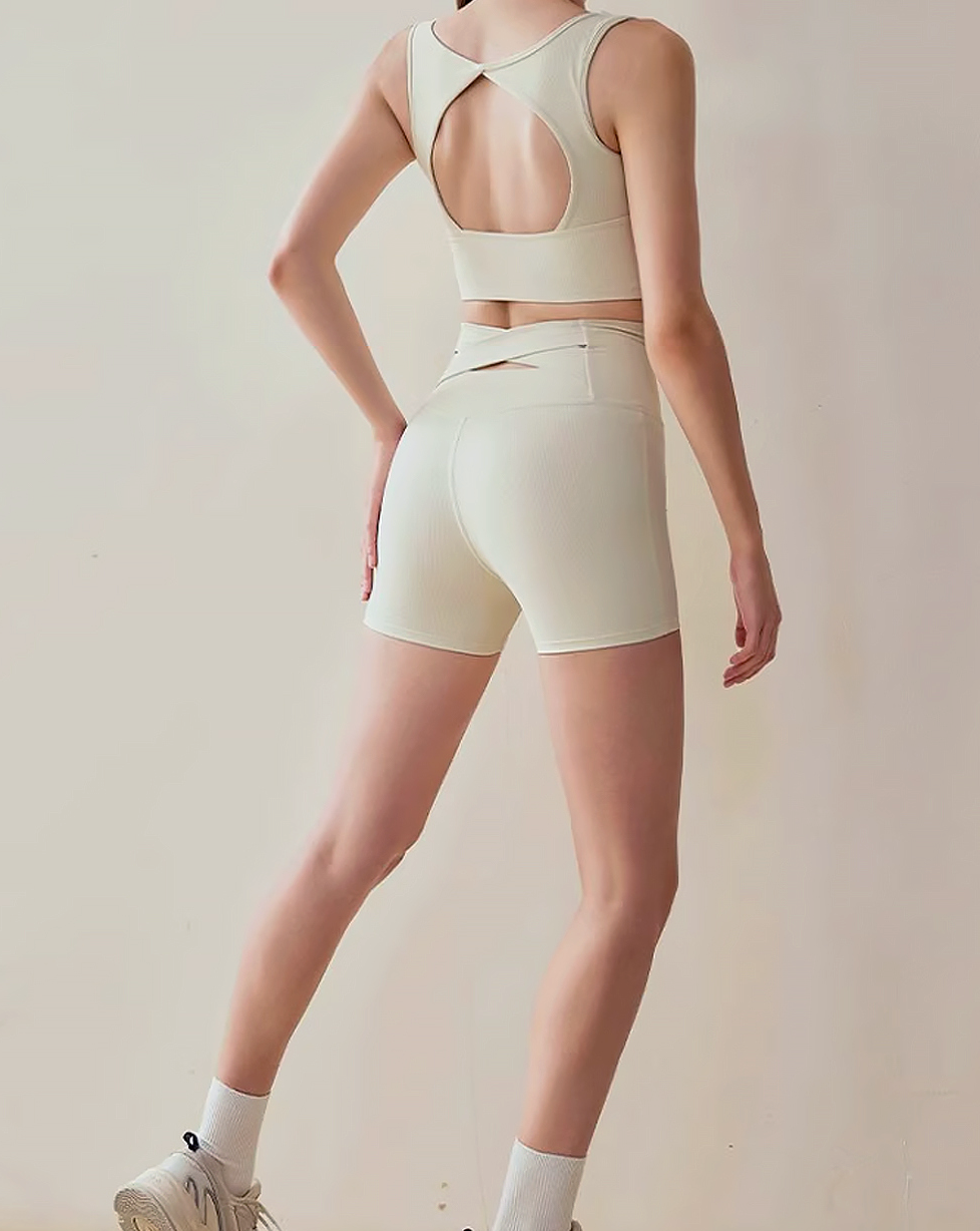 Back Cross Shorts Leggings