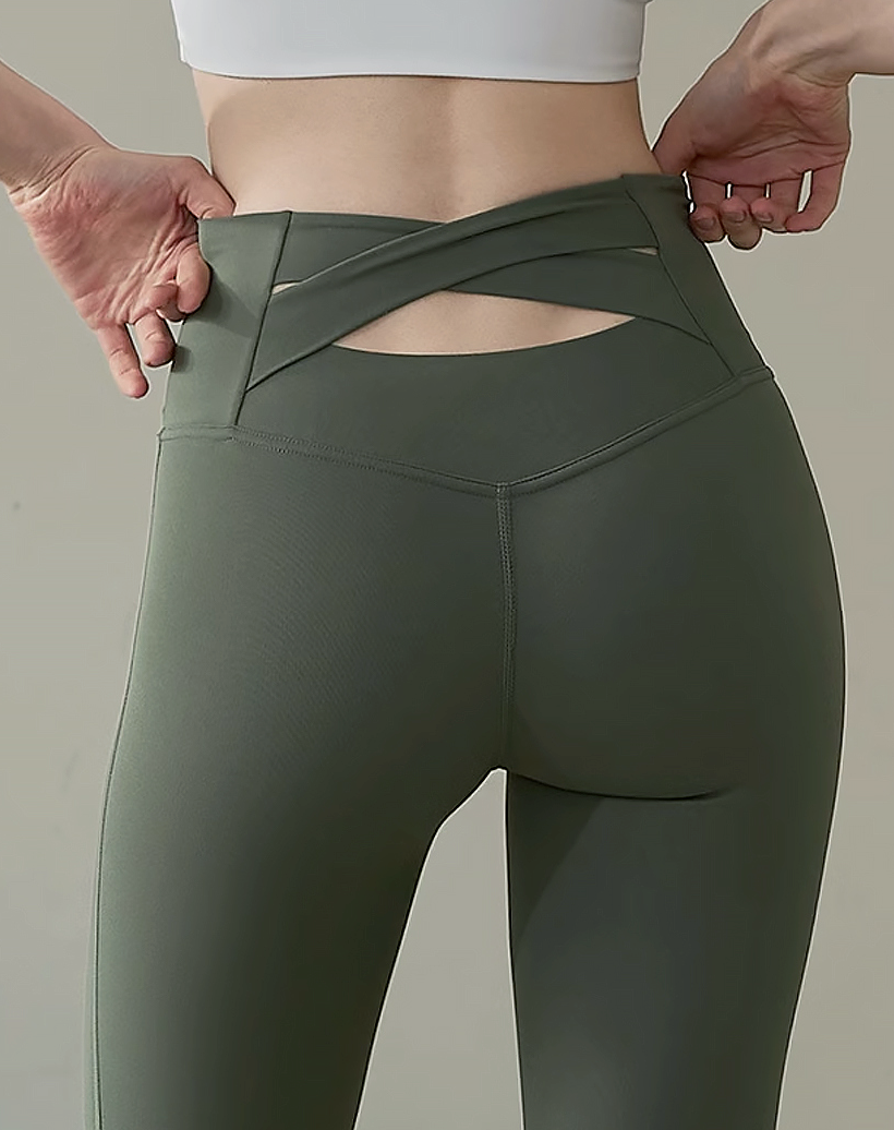 Back Waist X-Cross Bootcut Pants