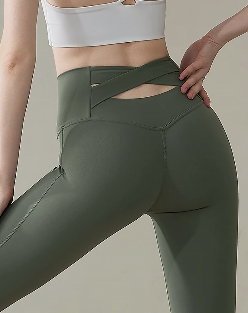 Back Waist X-Cross Bootcut Pants