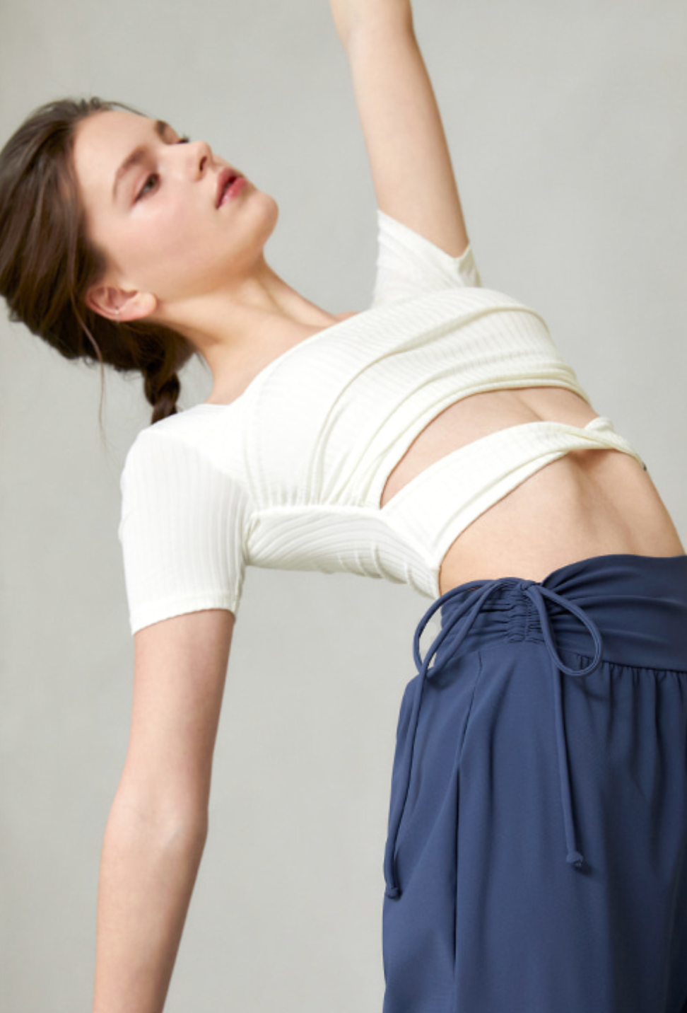 Elflex RIB Twist Shirring Crop Top