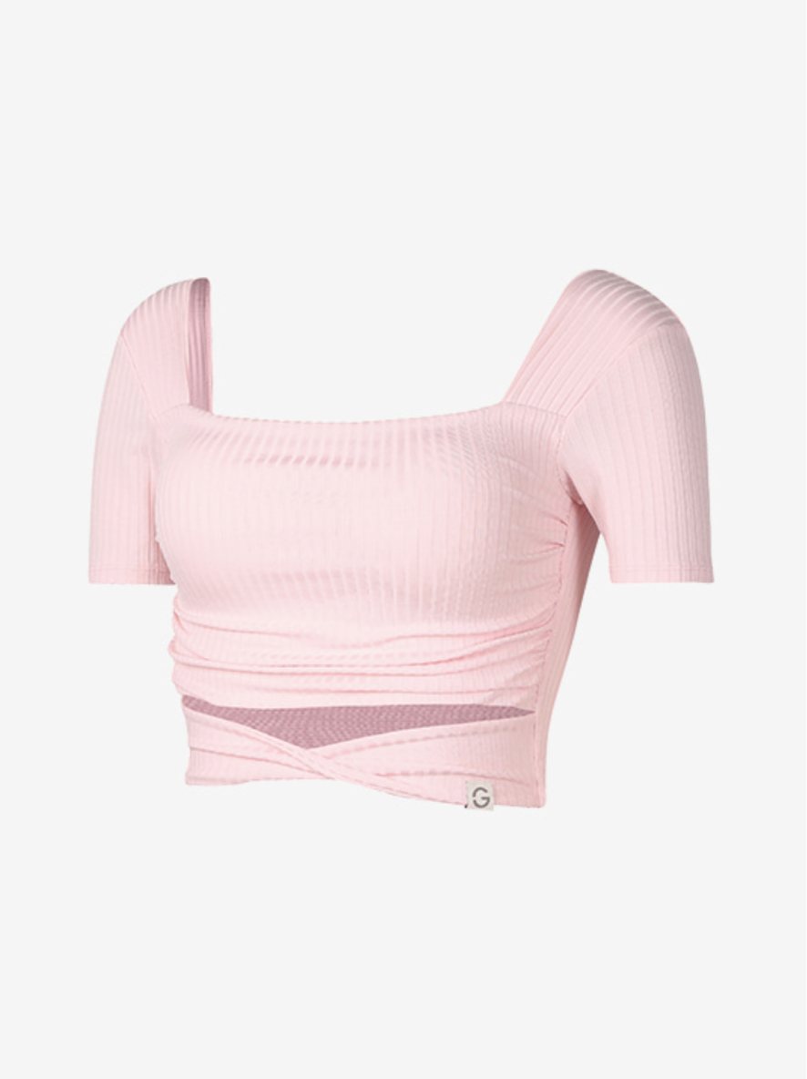 Elflex RIB Twist Shirring Crop Top