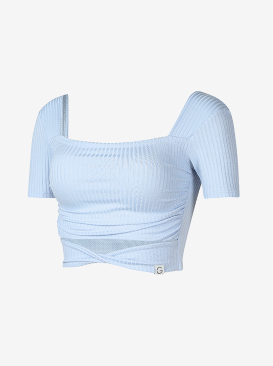 Elflex RIB Twist Shirring Crop Top