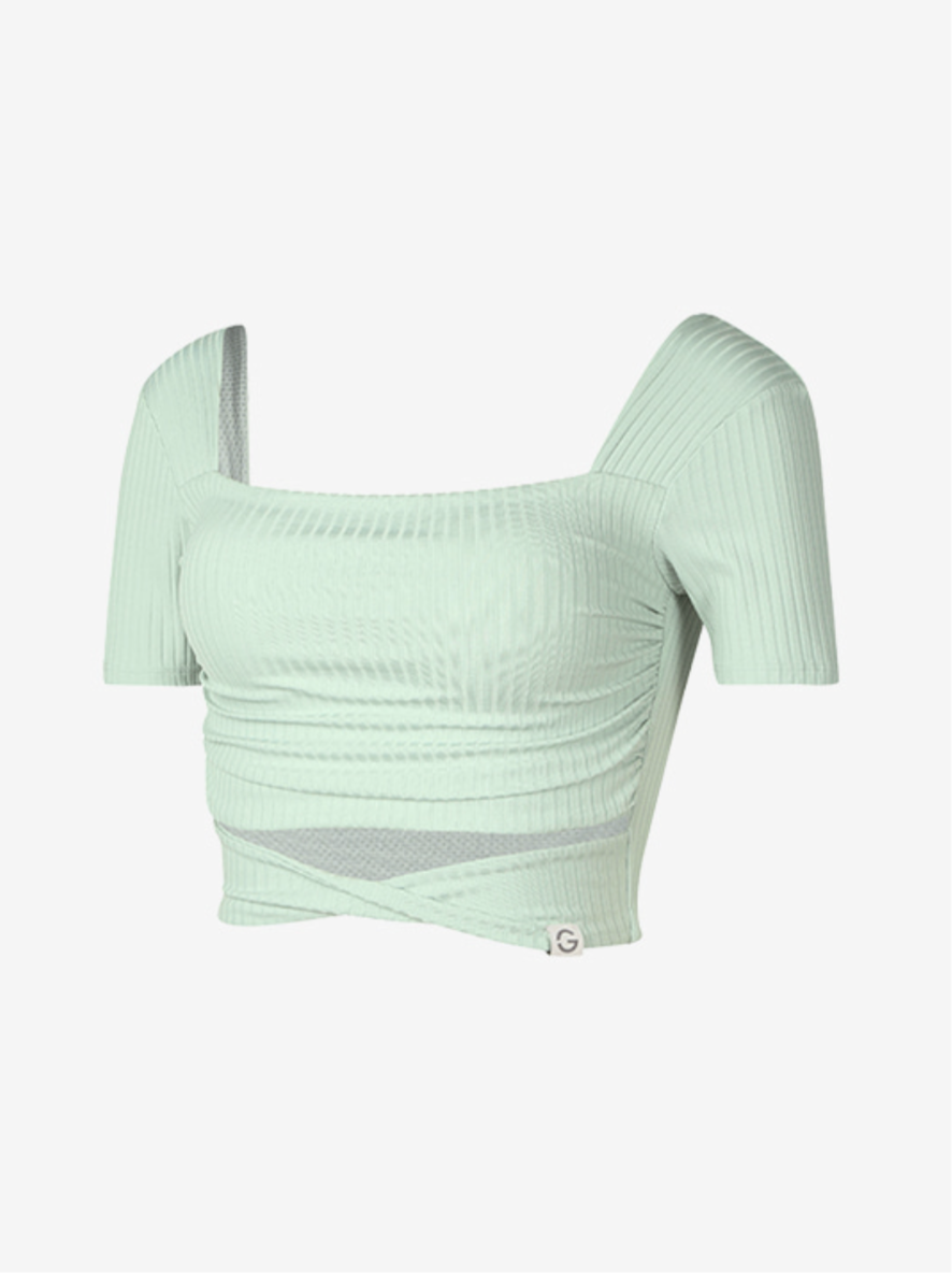 Elflex RIB Twist Shirring Crop Top