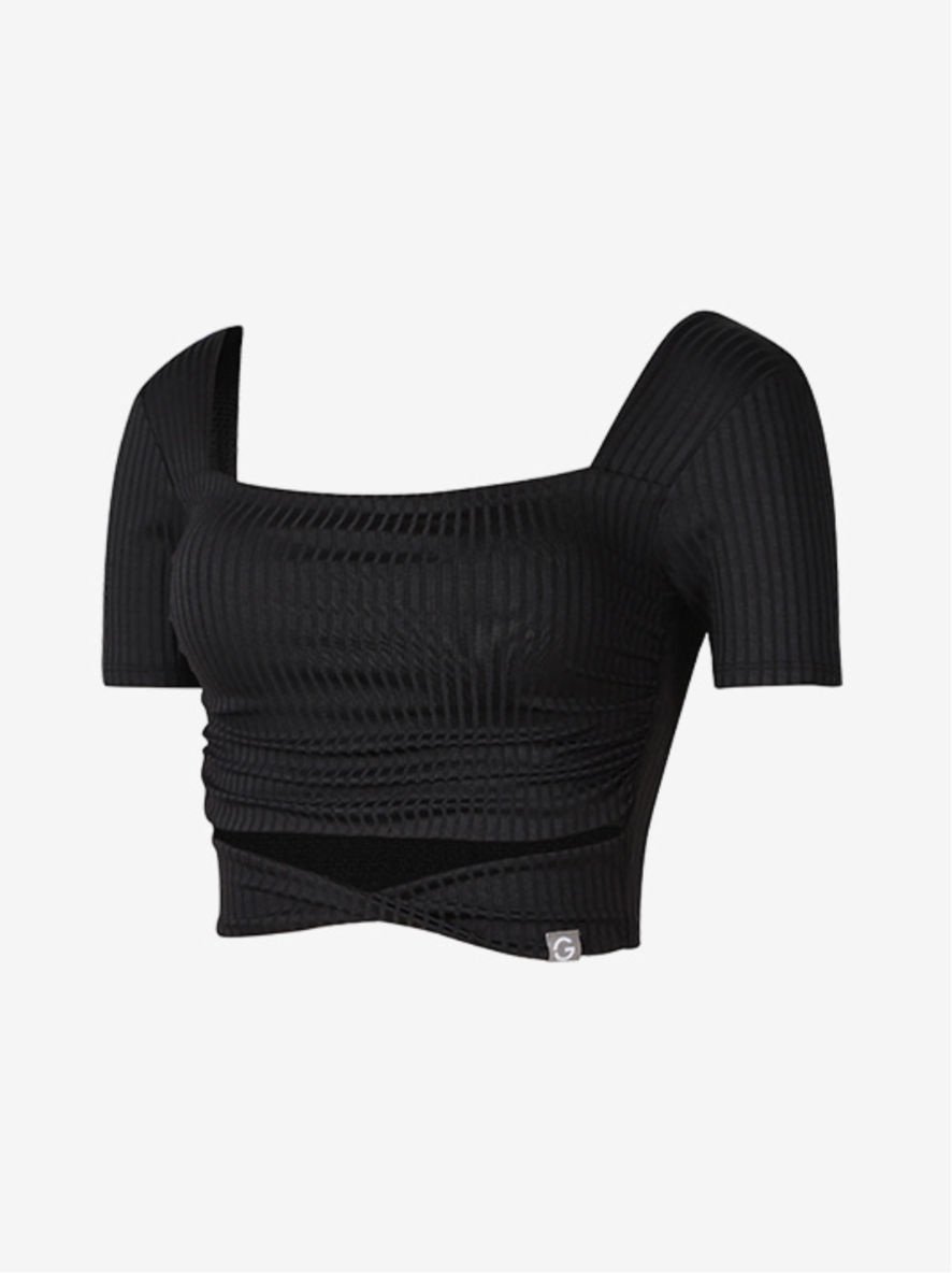 Elflex RIB Twist Shirring Crop Top