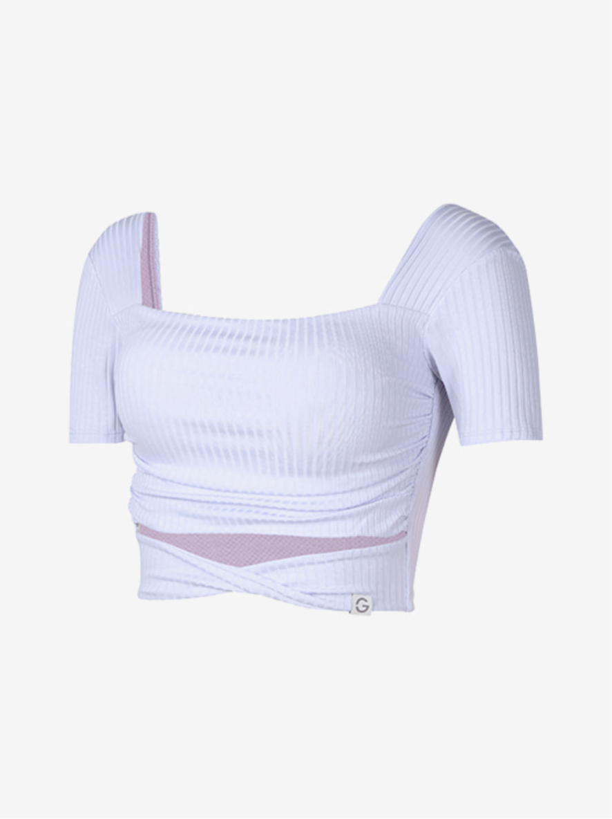 Elflex RIB Twist Shirring Crop Top