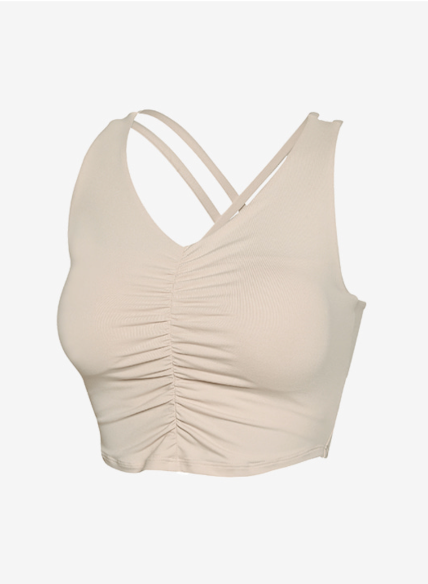 Elflex Back Twist Shirring Tank Top