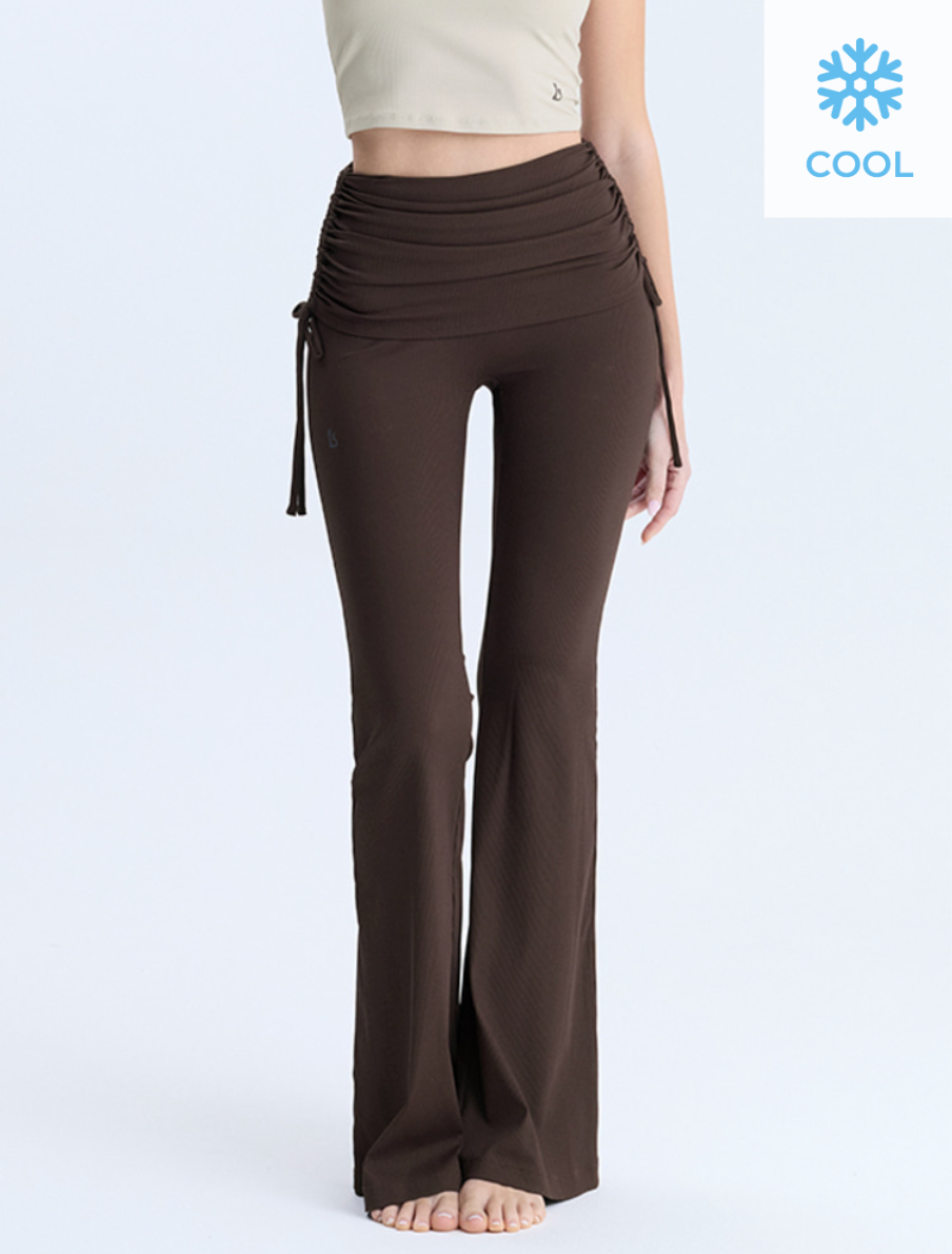 Elflex Rib Shirring Over Layered Bootcut Pants