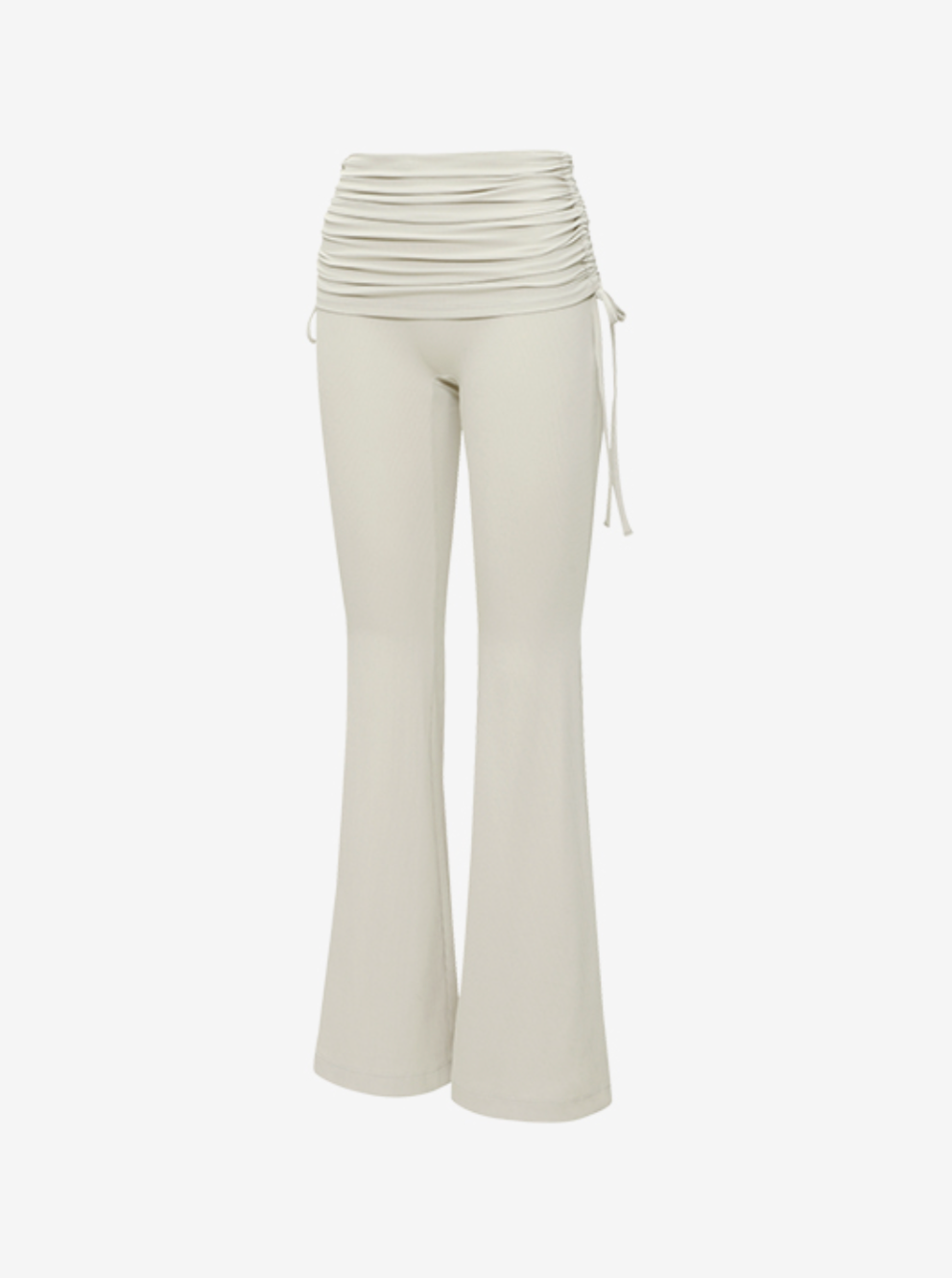 Elflex Rib Shirring Over Layered Bootcut Pants