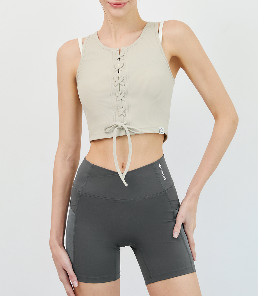 Elflex Rib Corset Crop Sleeveless