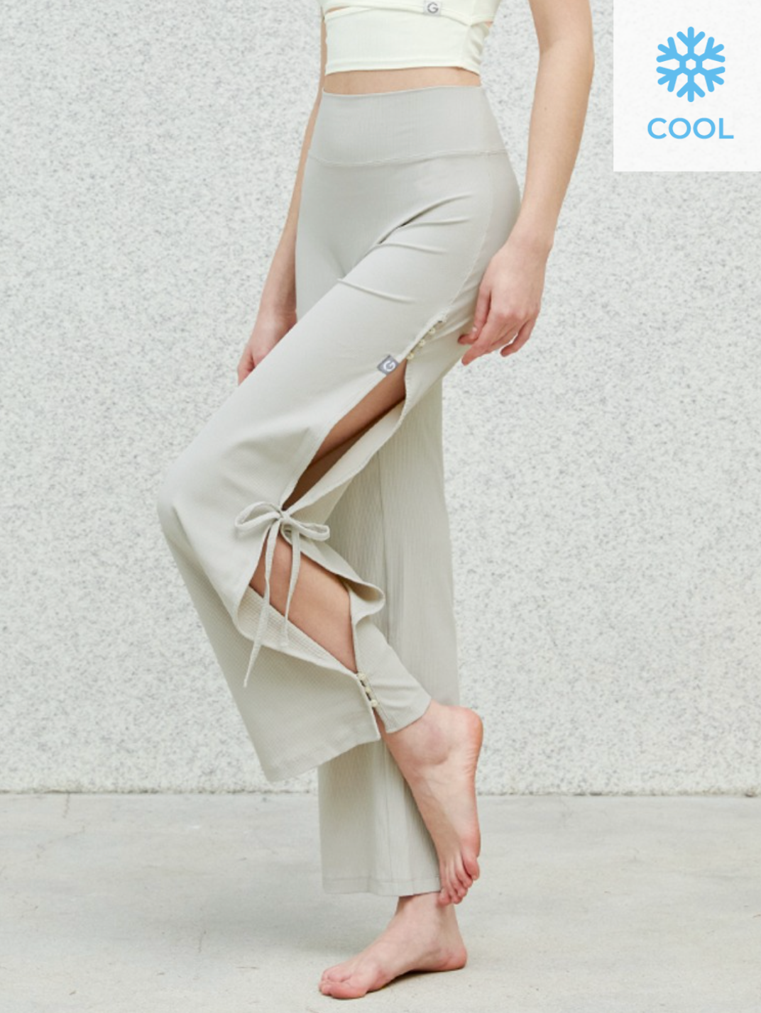 Elflex Rib Side Slit Wide Pants