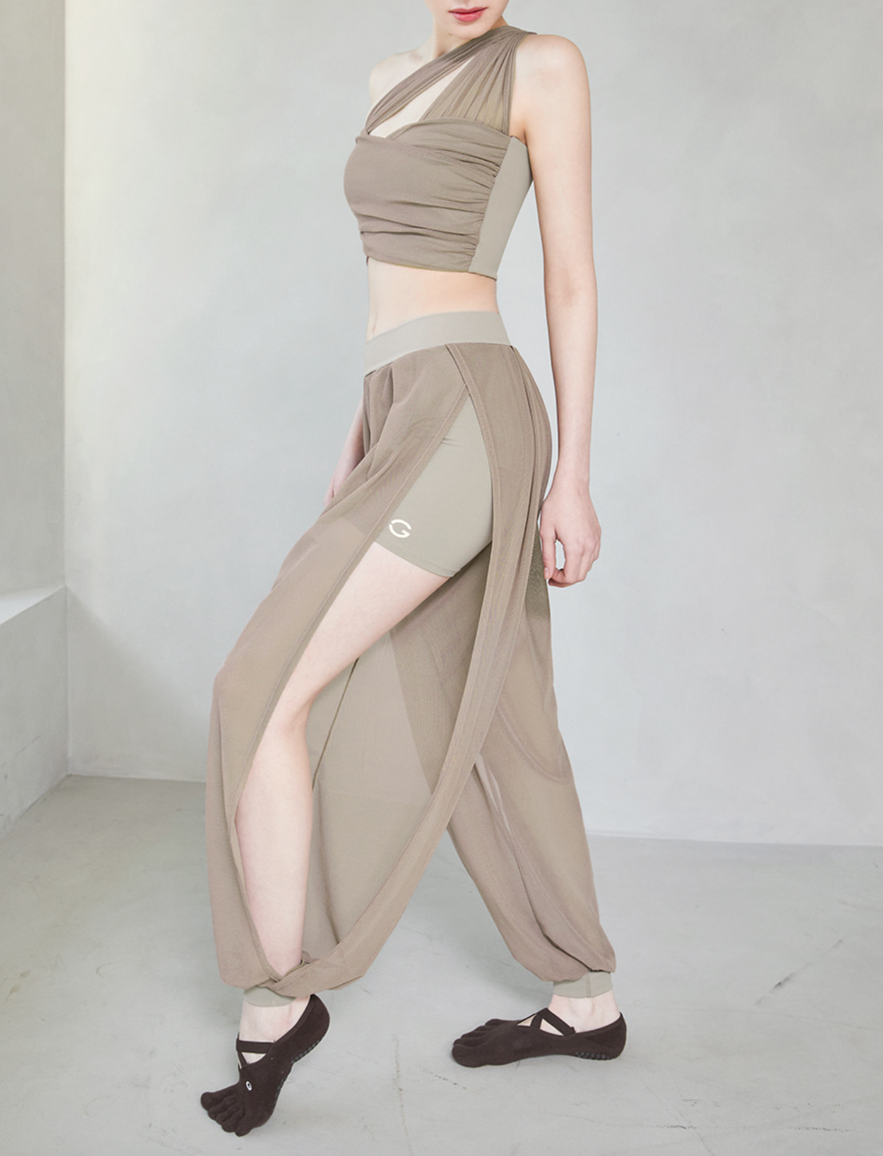See-through Slit Harem Pants