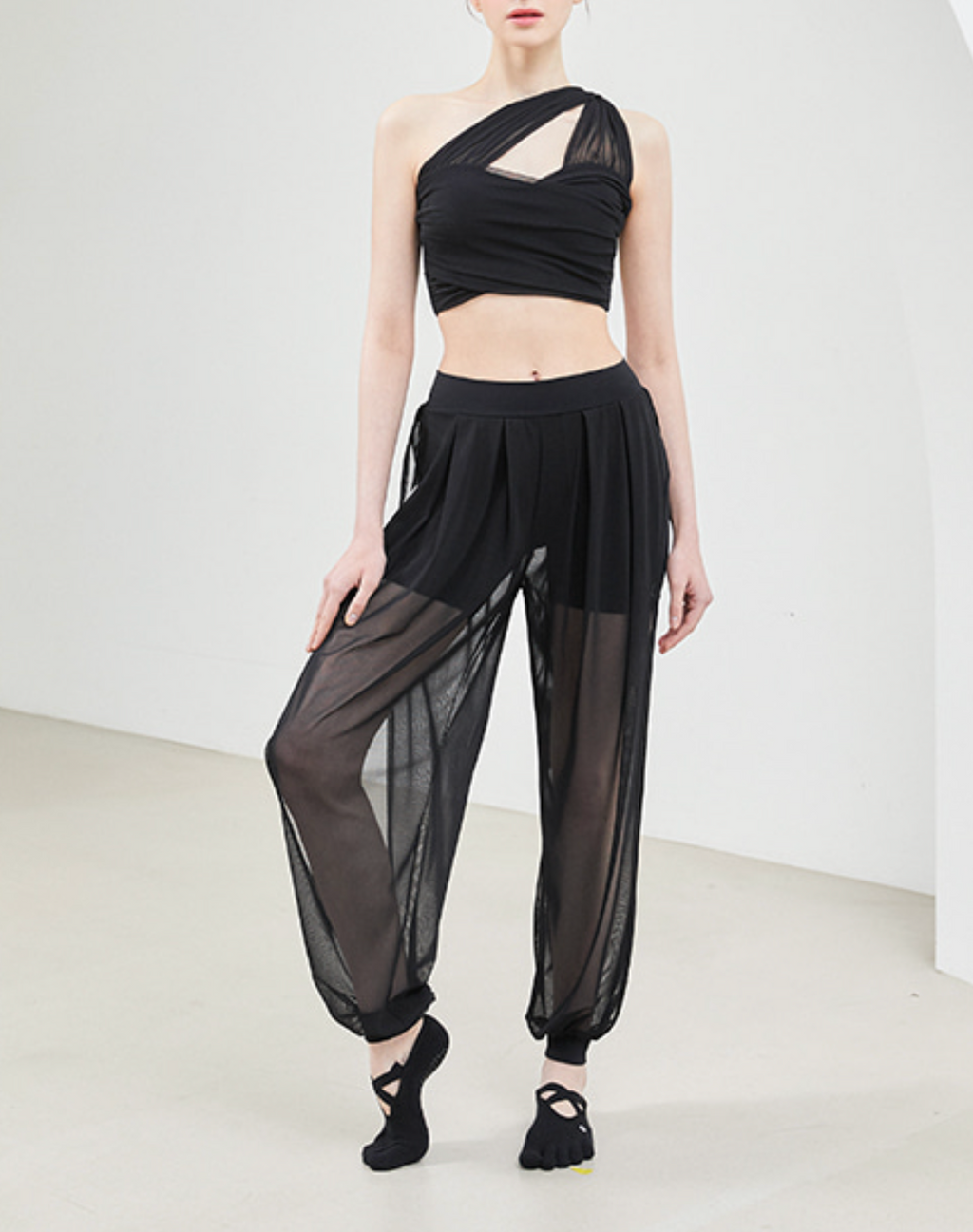 See-through Slit Harem Pants