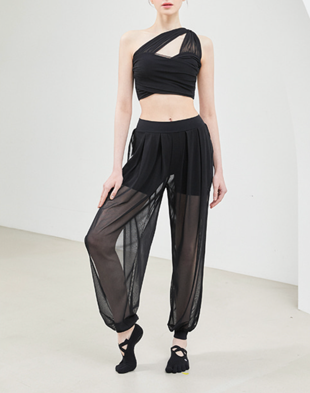 See-through Slit Harem Pants