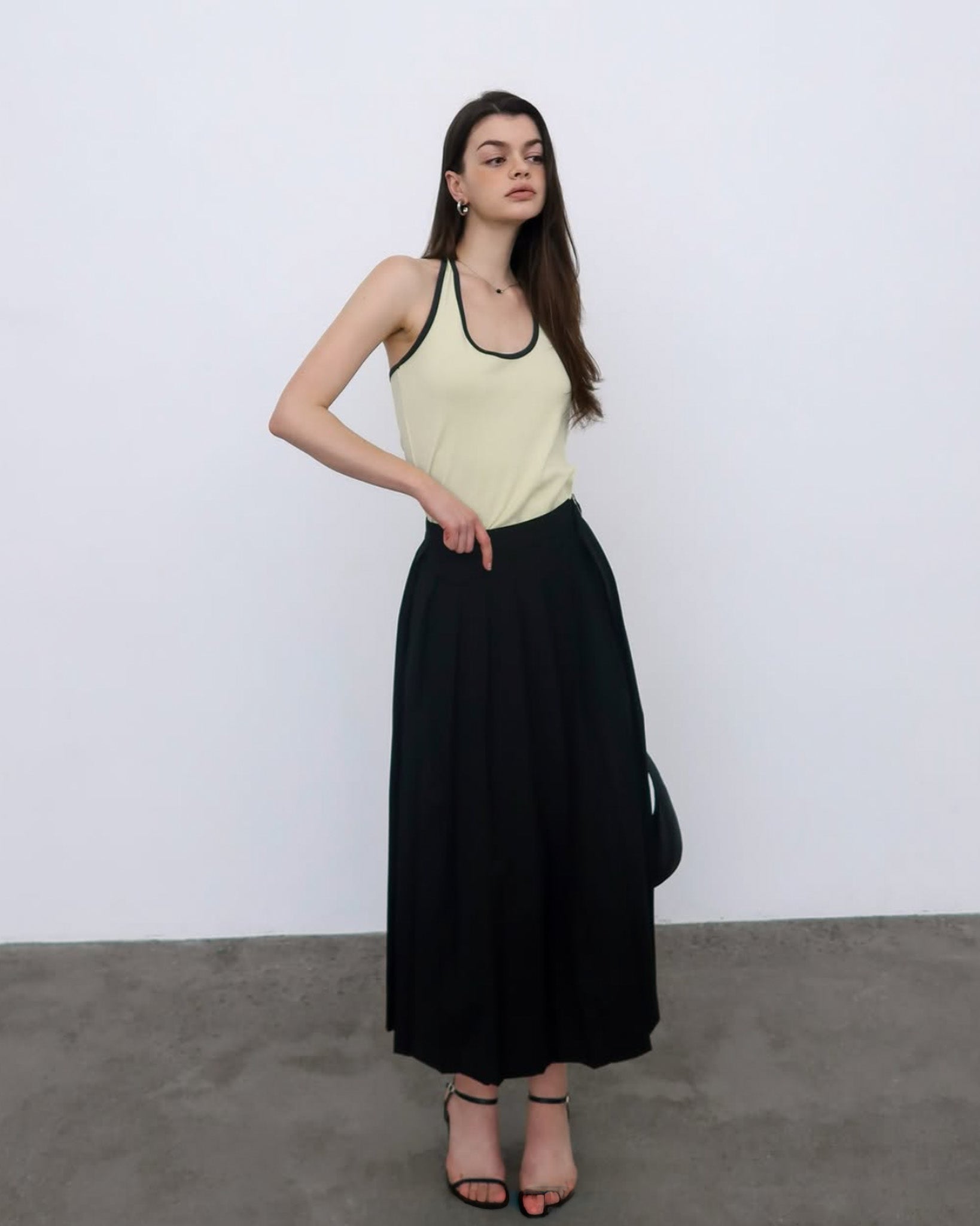 A-line Pleated Wrap Skirt