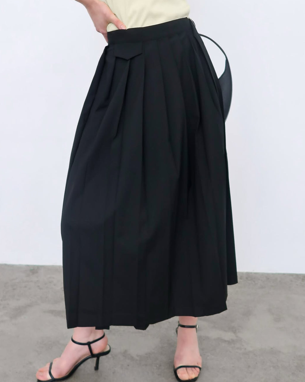 A-line Pleated Wrap Skirt