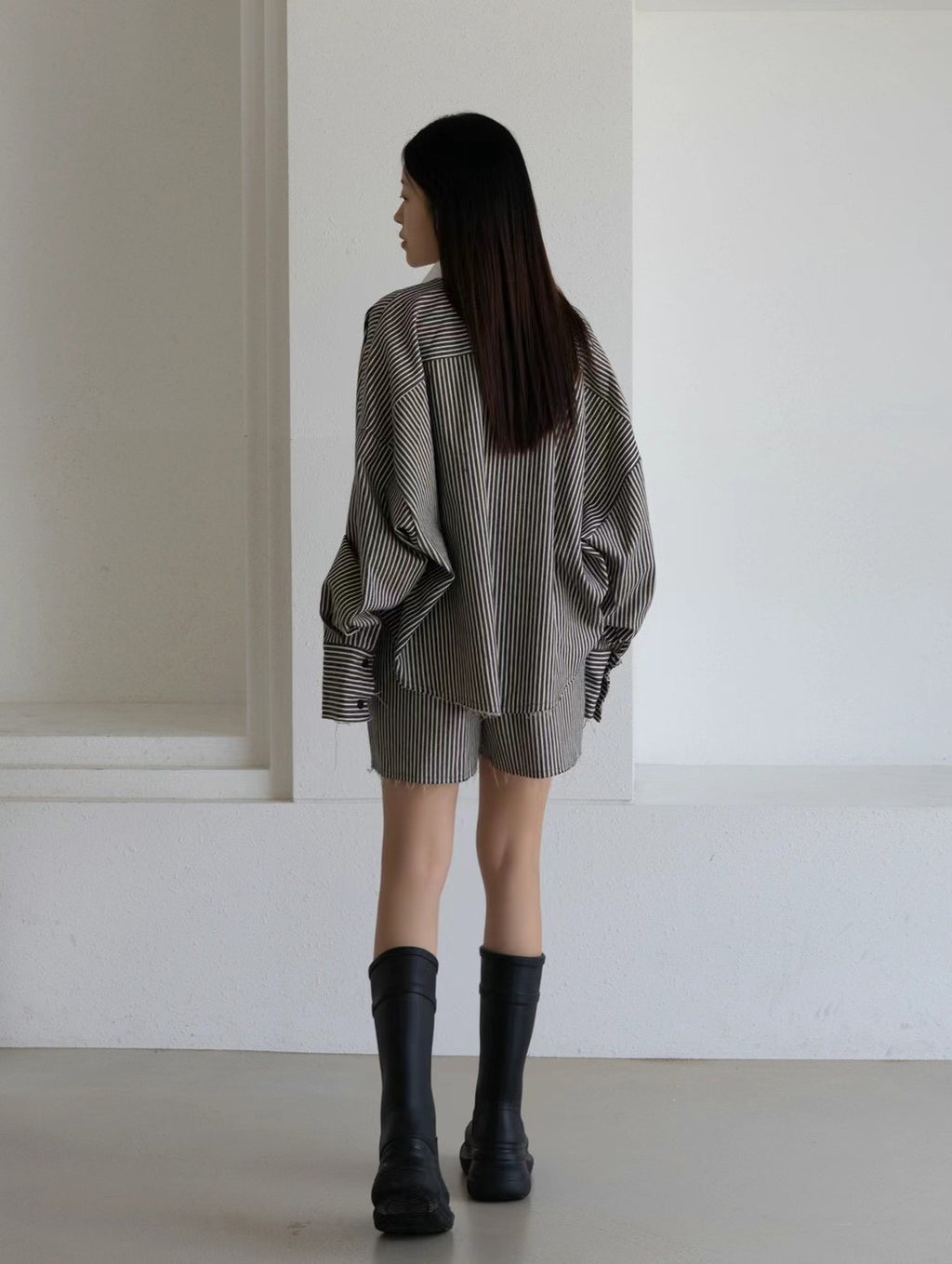 Raw Hem Stripe Shorts