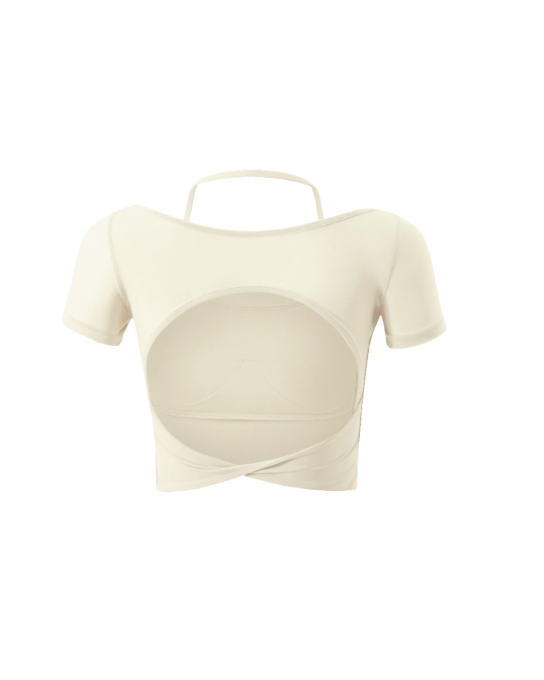 Turning Mesh Backless Short Sleeve Top