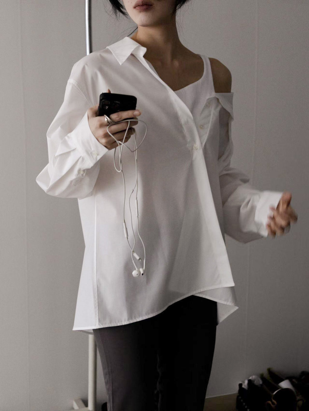 Oversized Drop Shoulder Layered Shirt