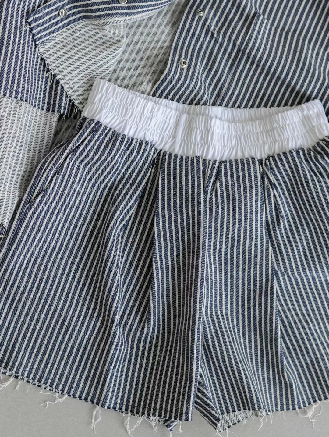 Raw Hem Stripe Shirt