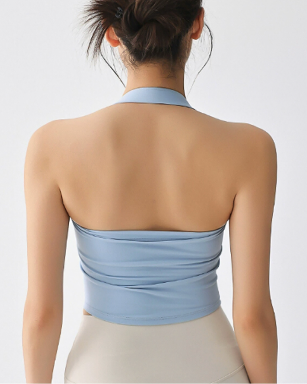 Triche Halter Shirring Bra Top