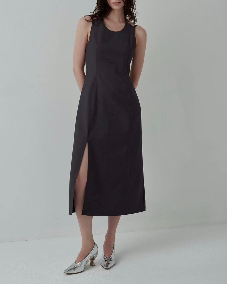 Double Strap Slit Dress