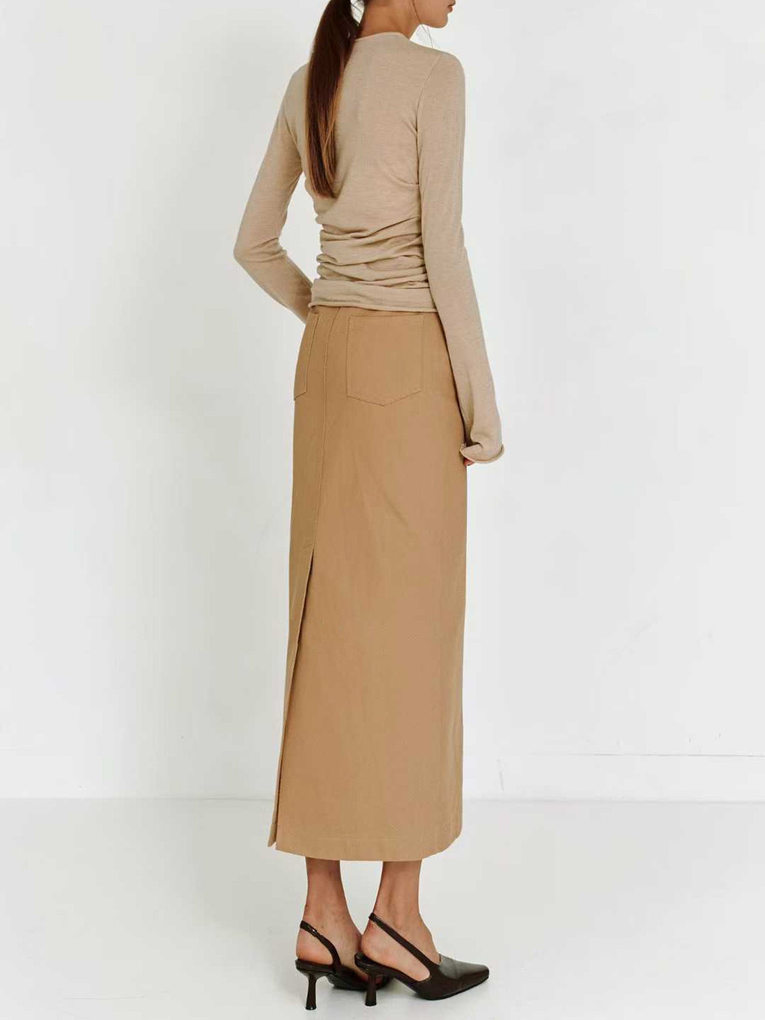 Draped Waist Shirring Tee