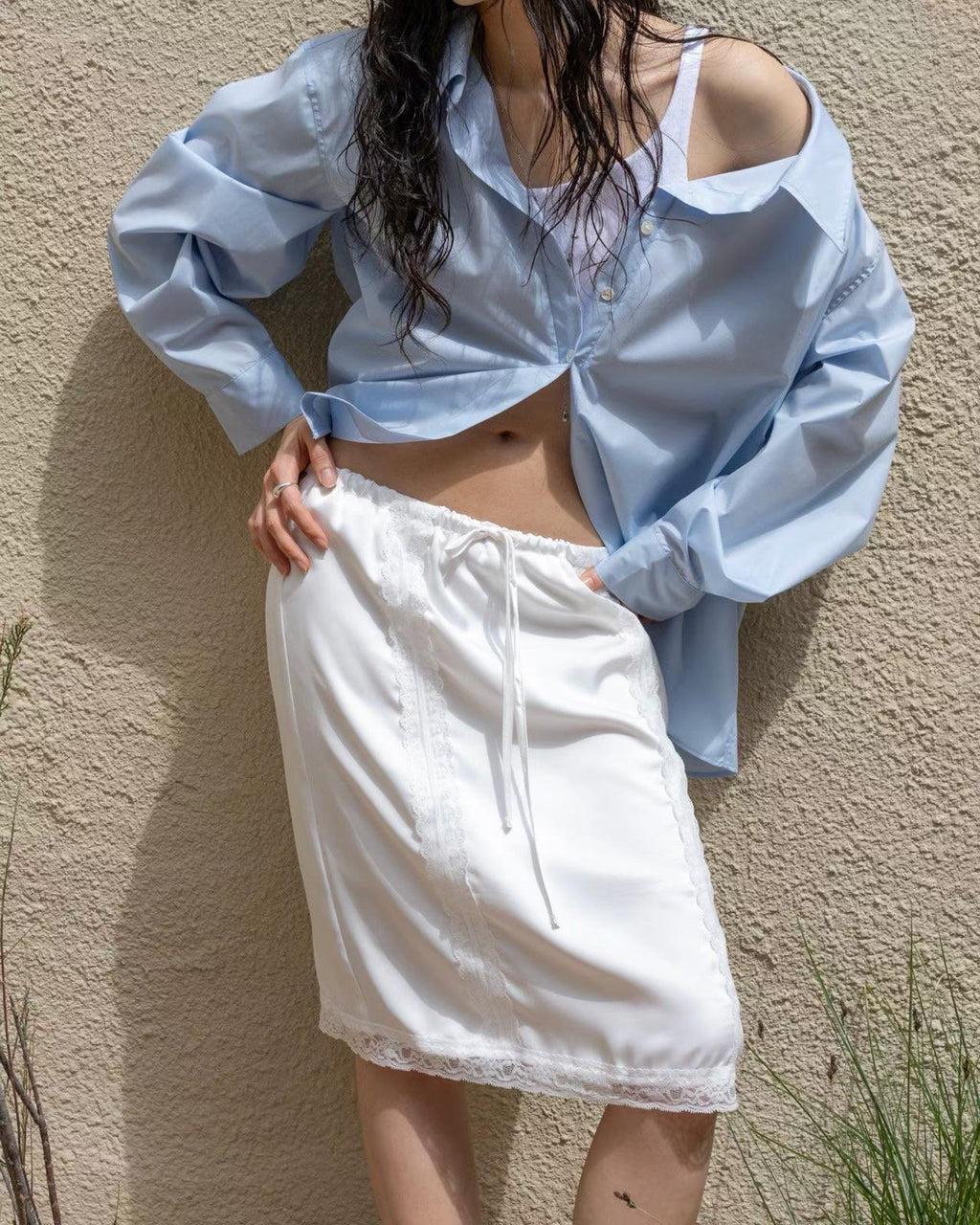 Oversized Drop Shoulder Layered Shirt