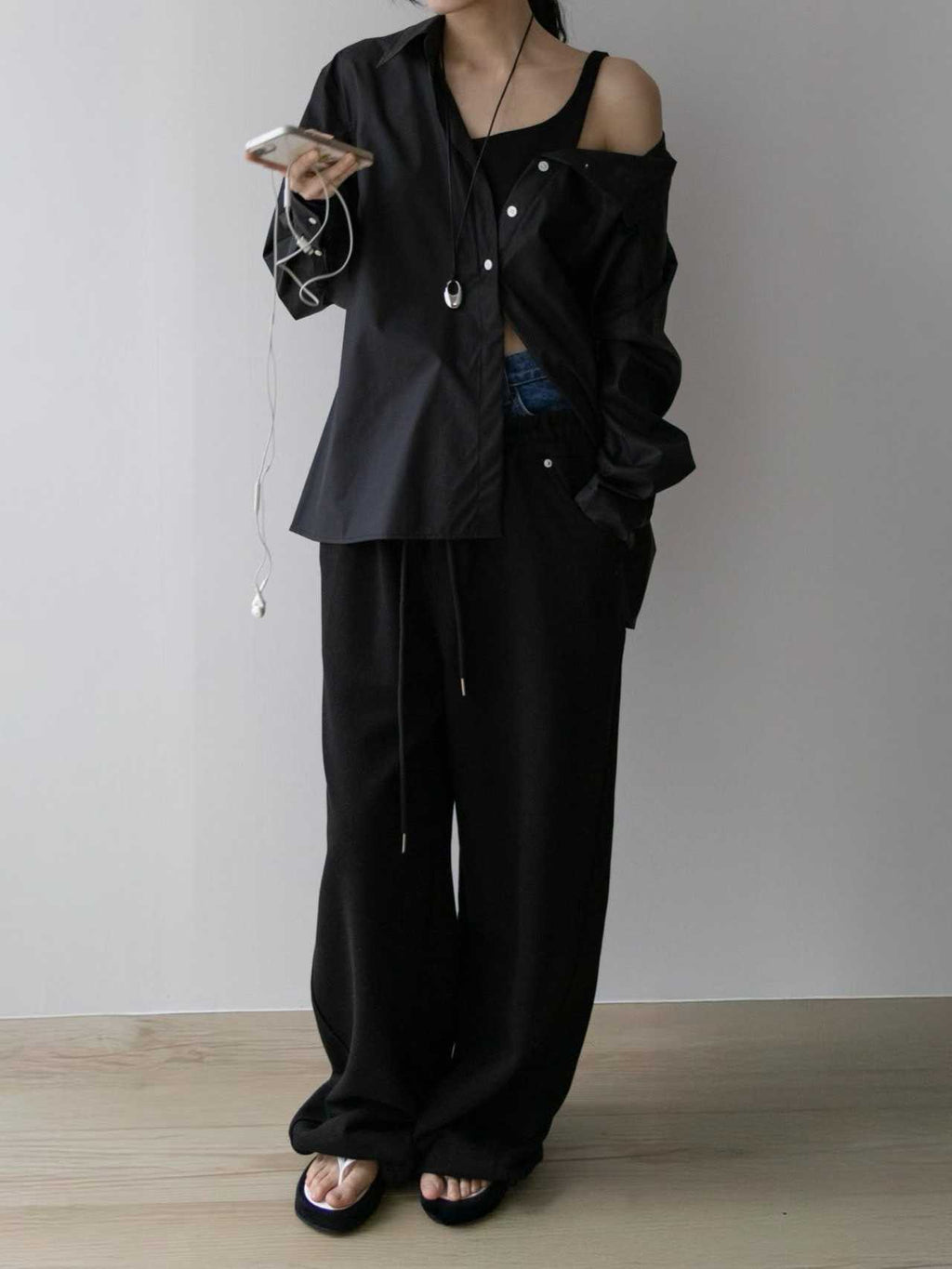 Oversized Drop Shoulder Layered Shirt