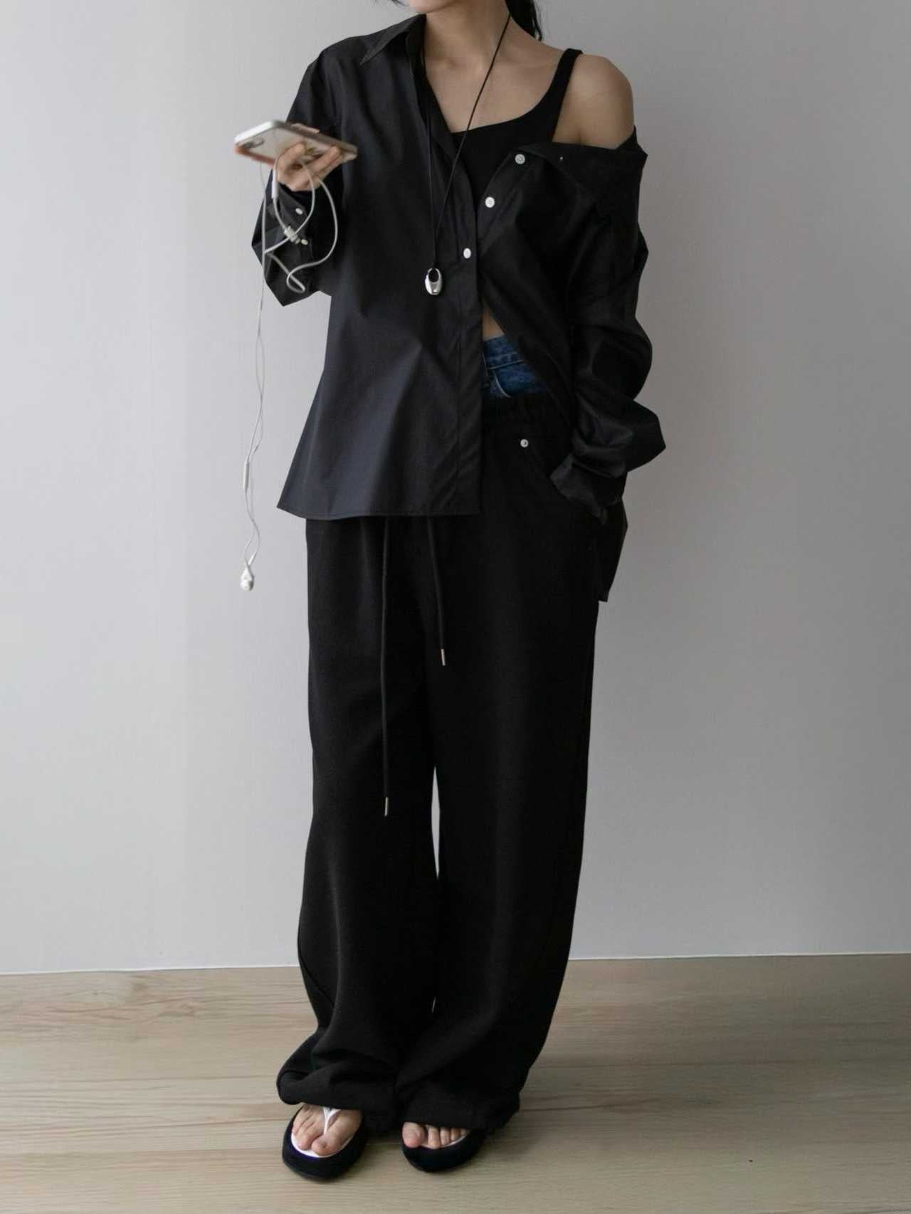 Oversized Drop Shoulder Layered Shirt
