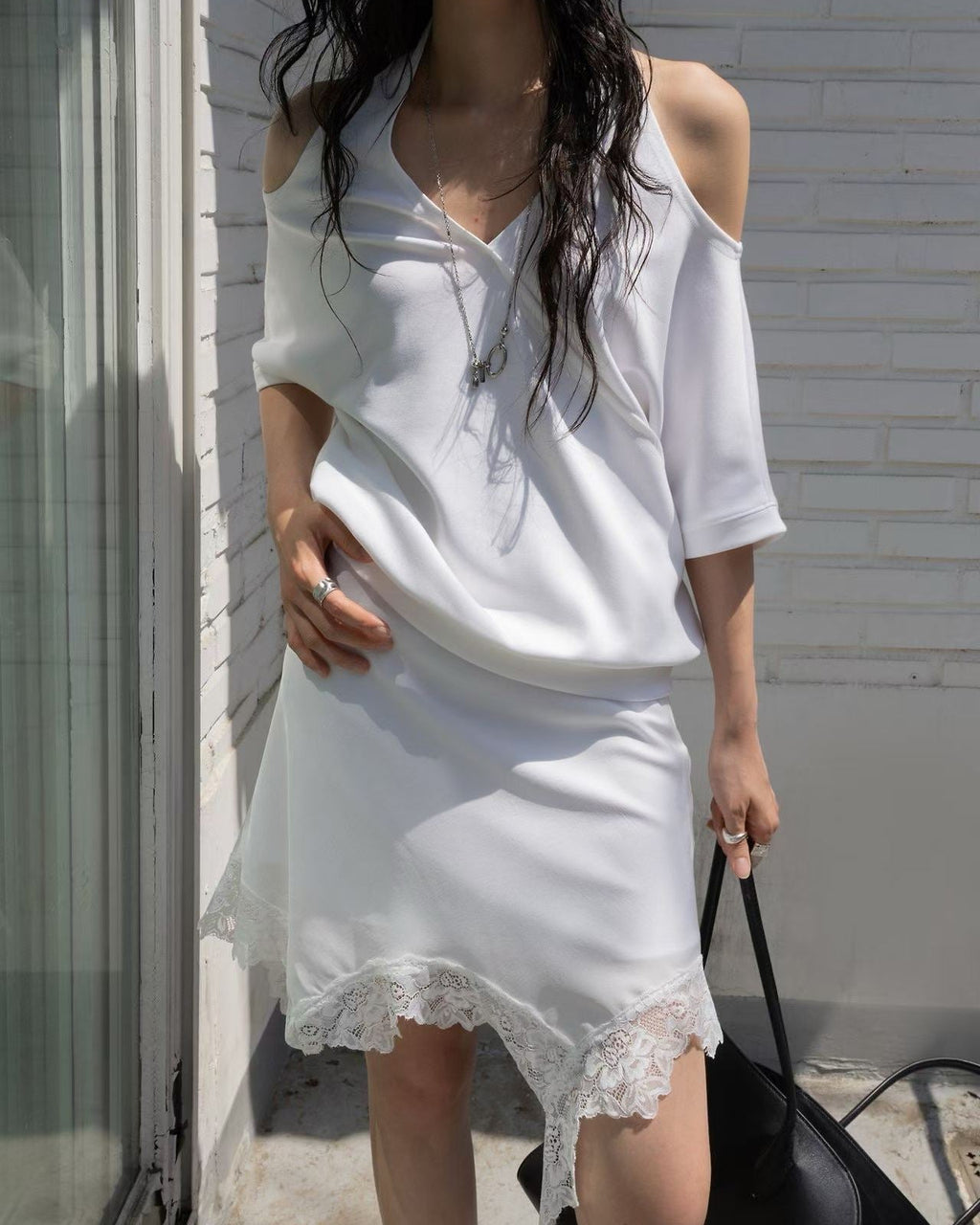 Romantic Lace Trim Skirt