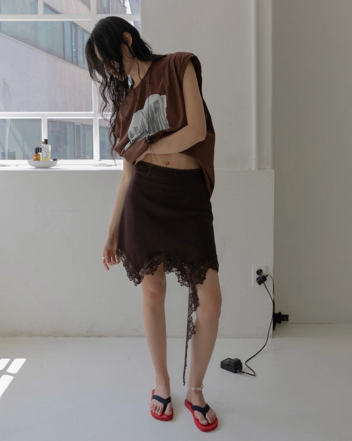 Romantic Lace Trim Skirt