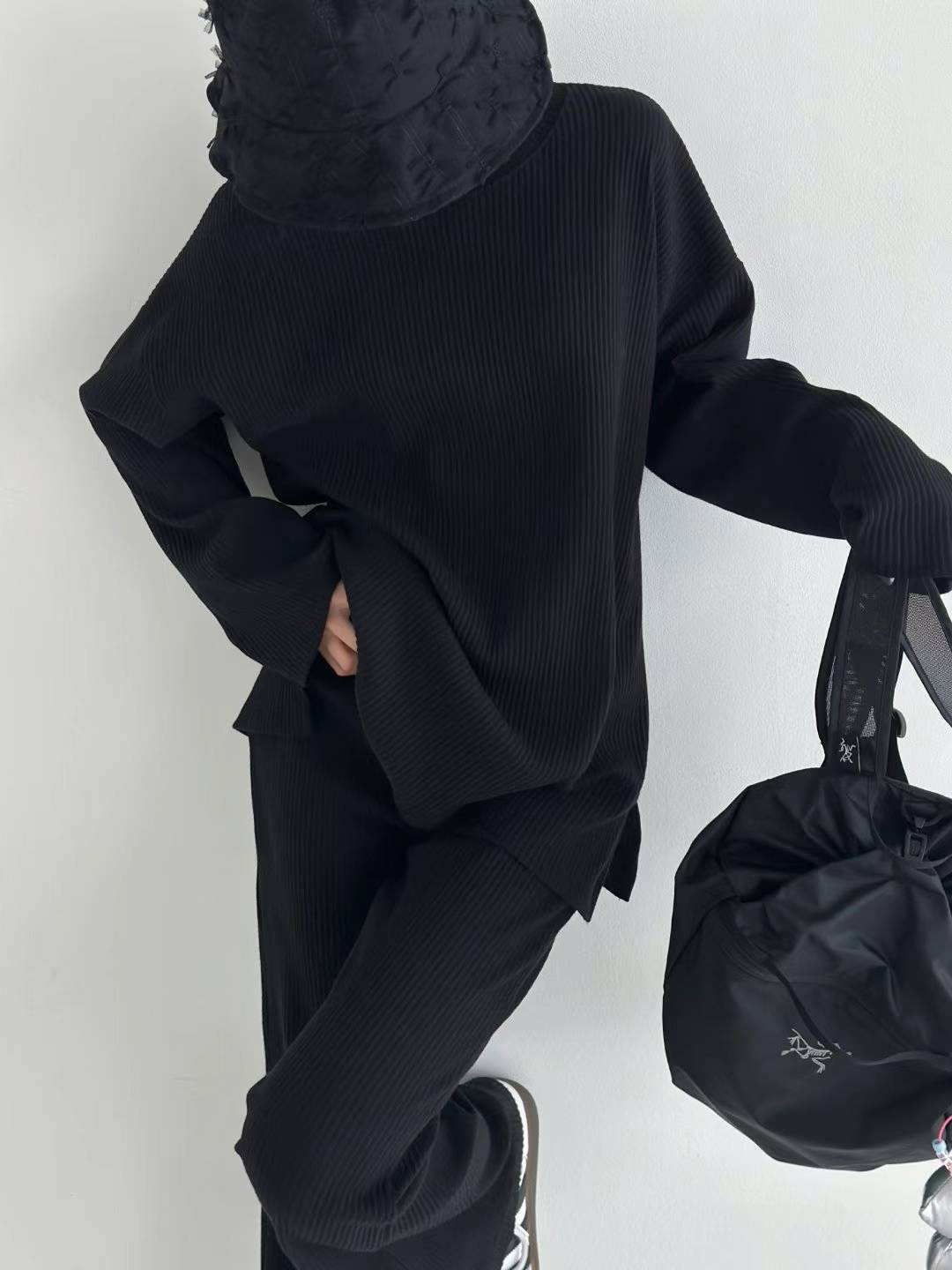 Solid Ribbed Pants (Set - Pants)