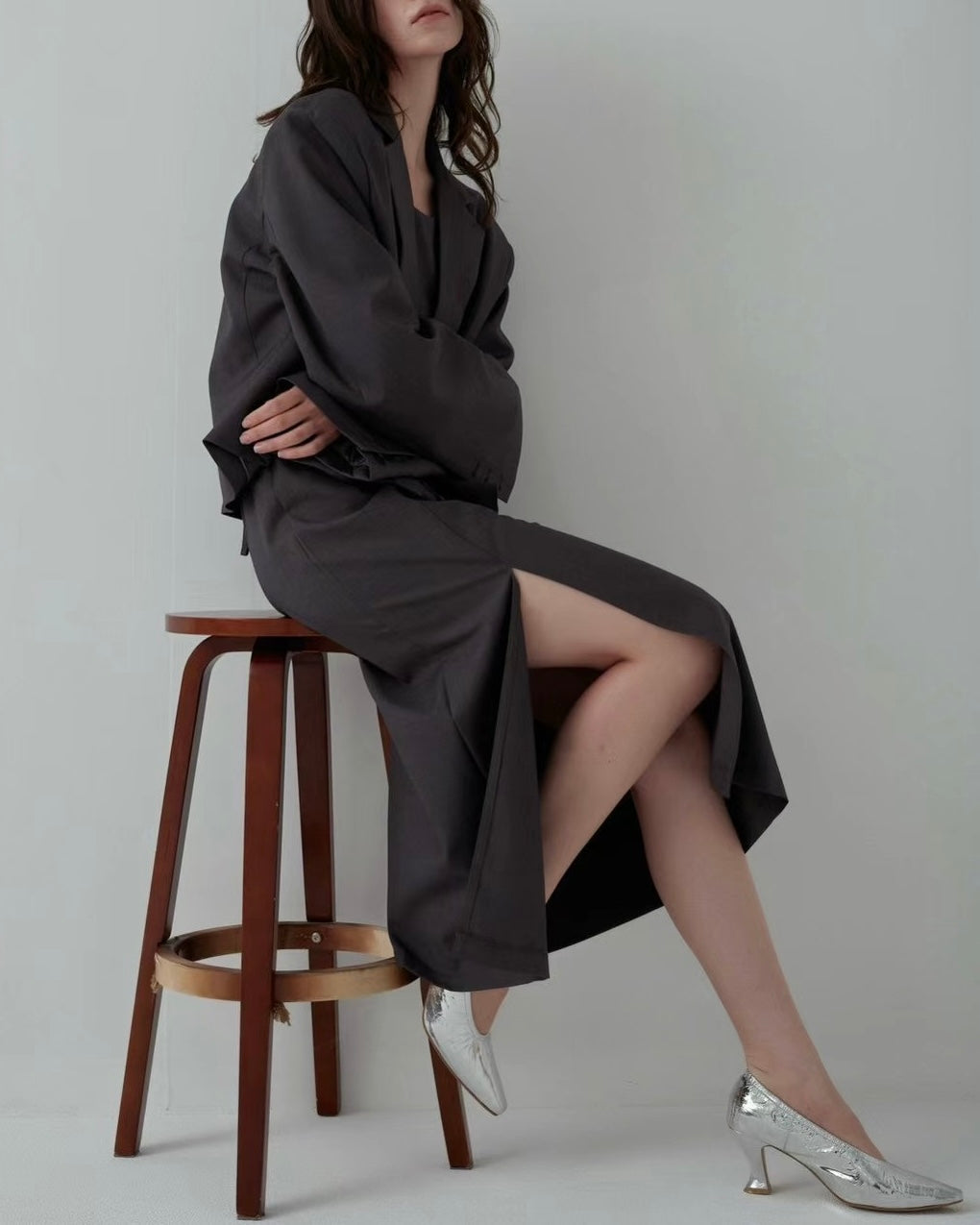 Double Strap Slit Dress