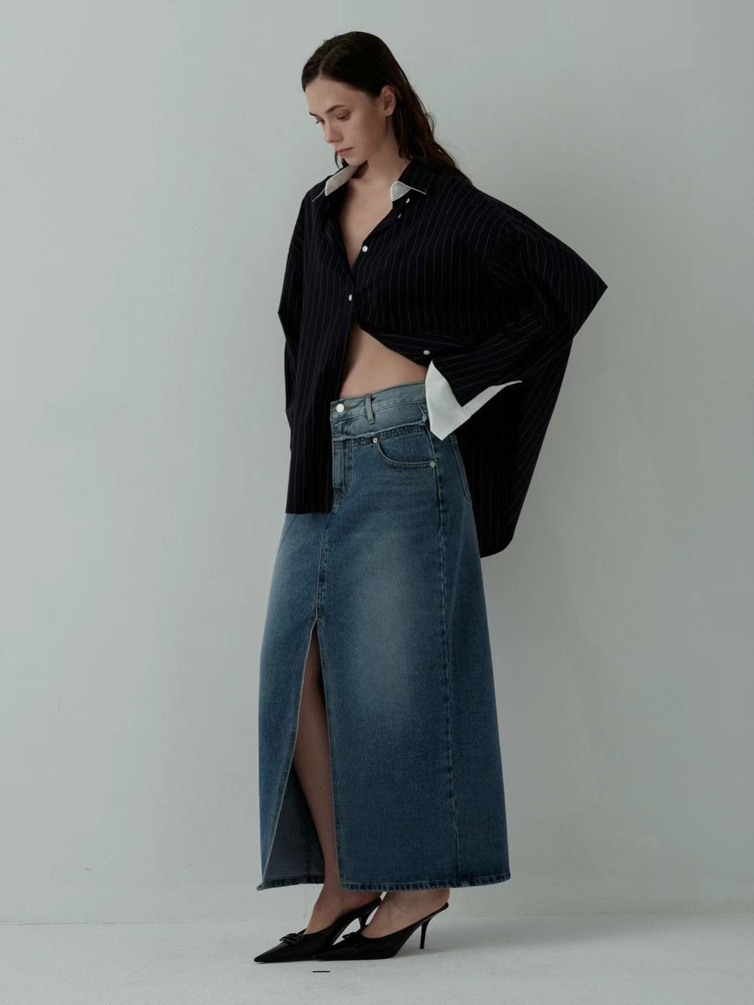 Cuff Highlights Pinstripes Shirt
