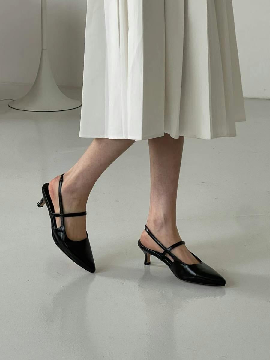 Metallic Pointed Toe Heels