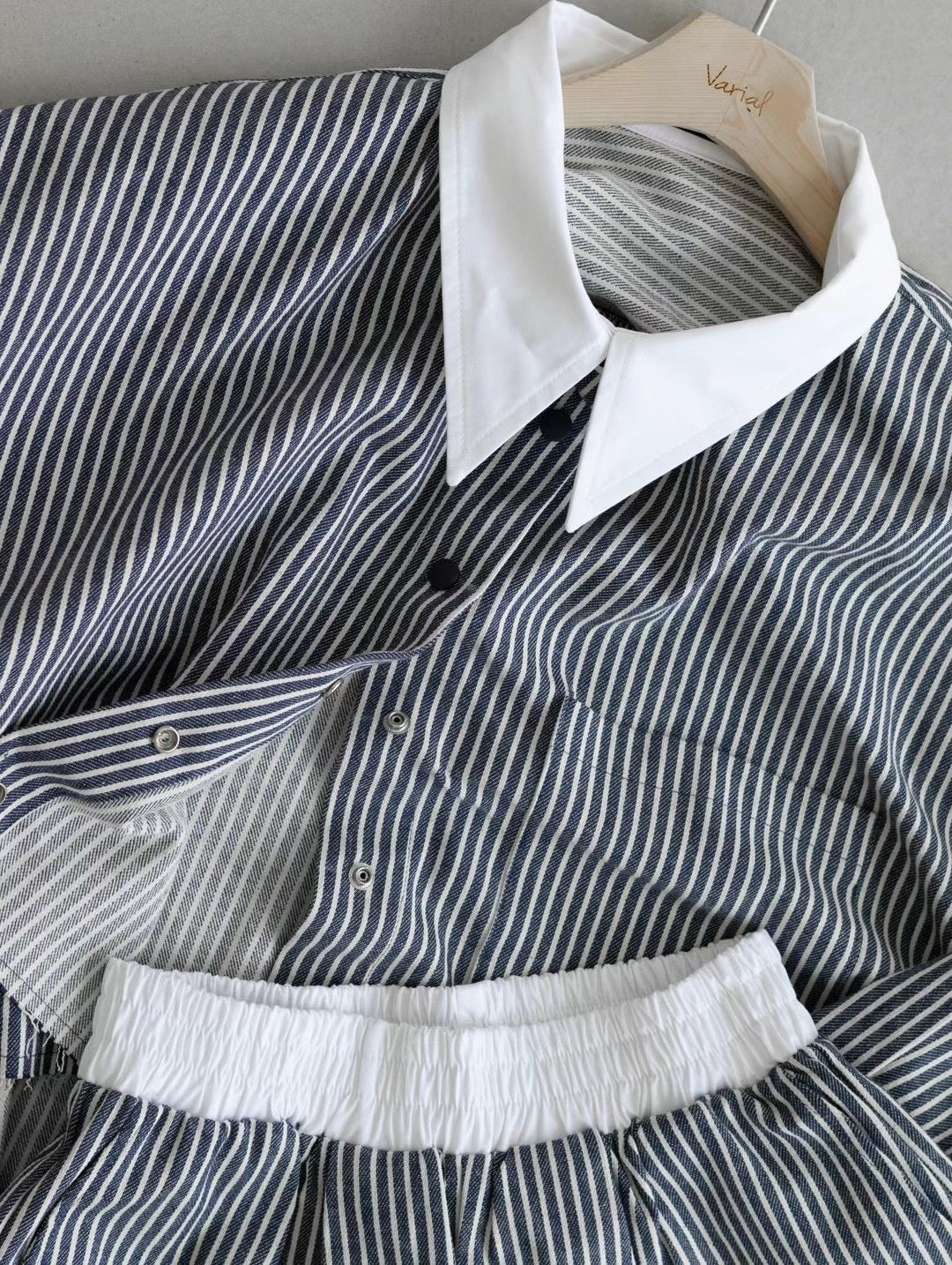 Raw Hem Stripe Shirt