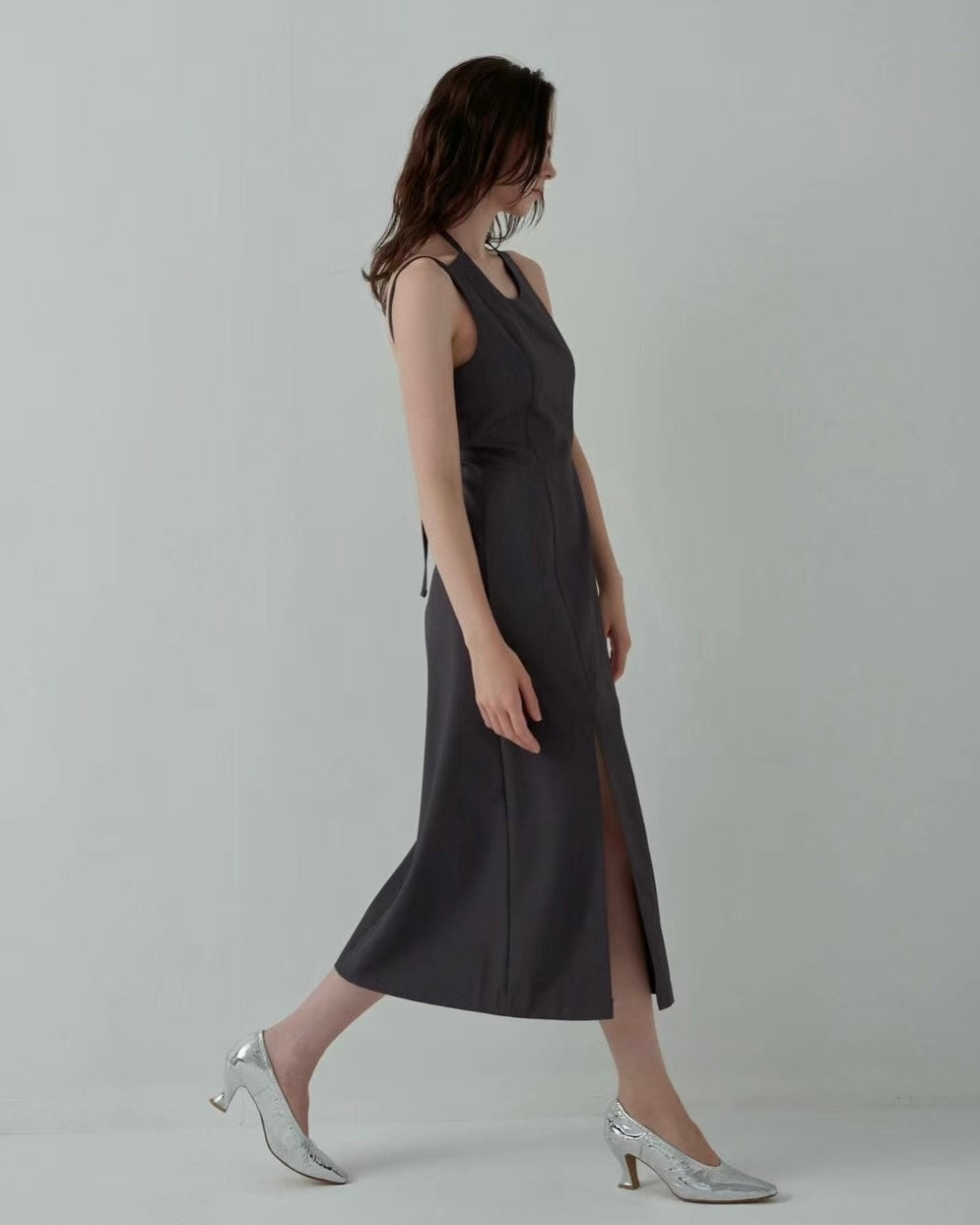 Double Strap Slit Dress