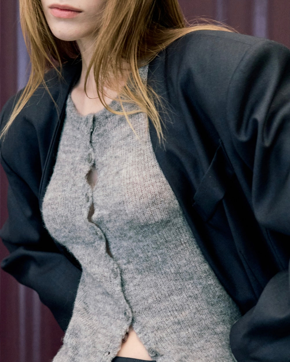 Mohair Round Cardigan