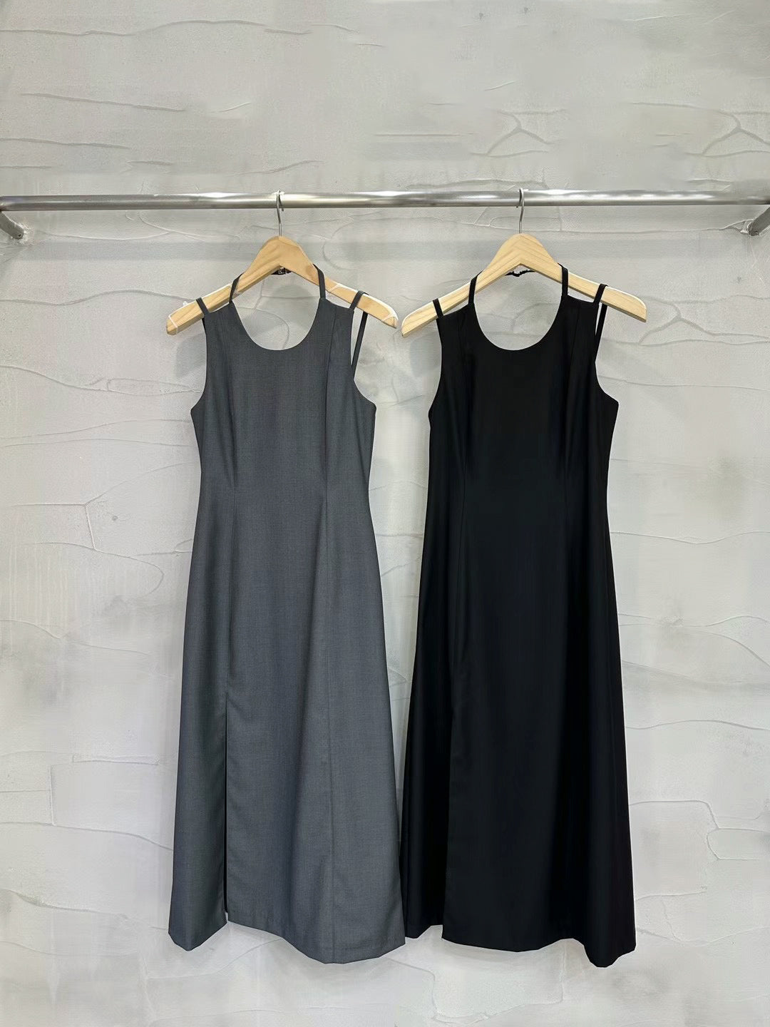 Double Strap Slit Dress