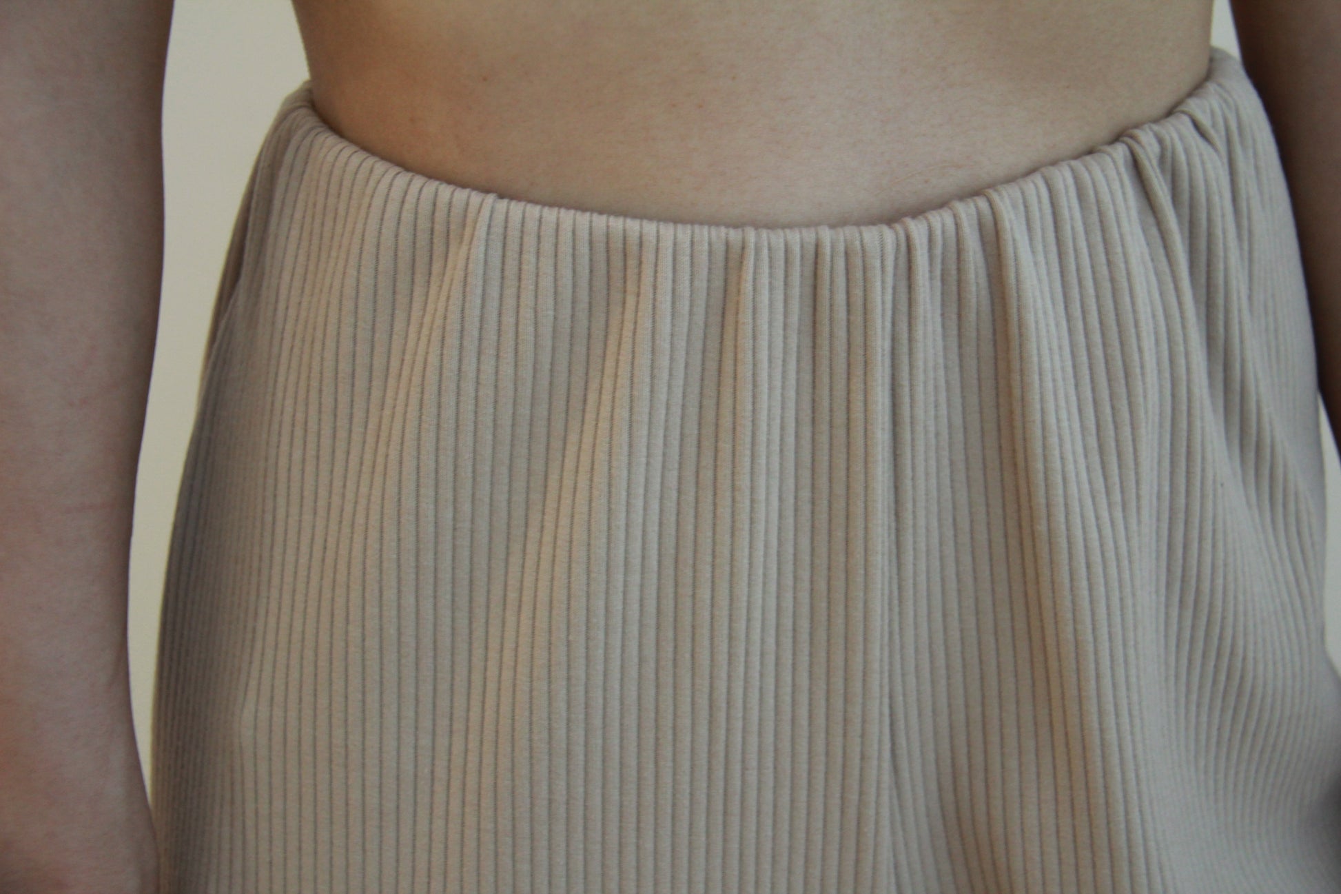 Cotton Ribbed Comfort Trousers [White]