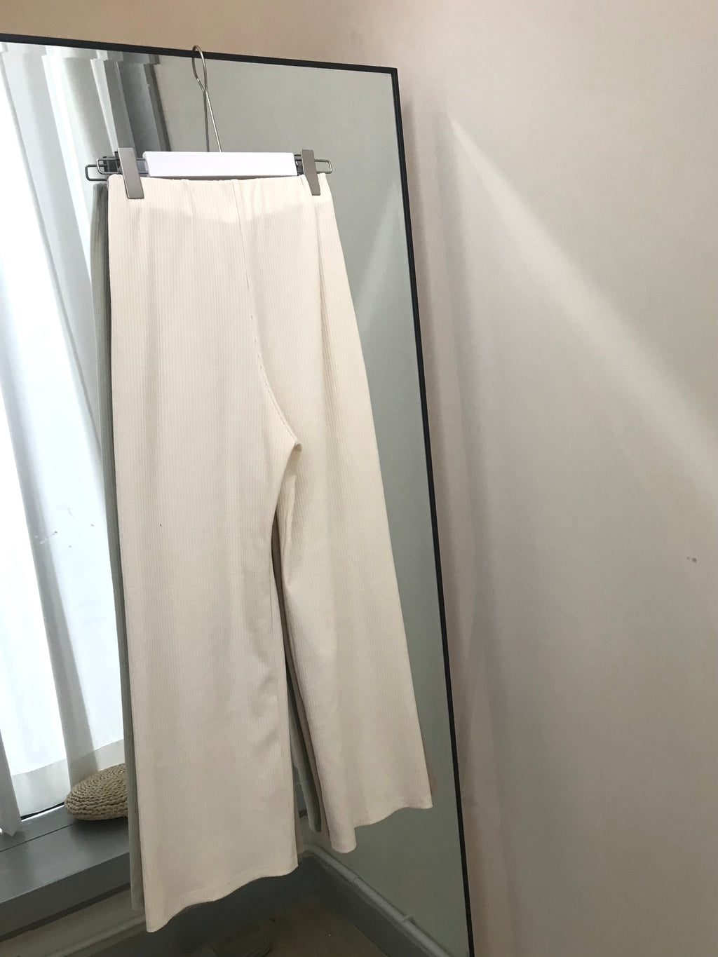 Cotton Ribbed Comfort Trousers [Beige]