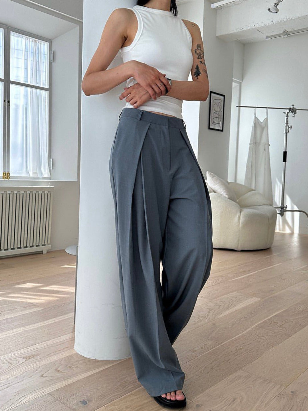 Inverted Pleated Pants