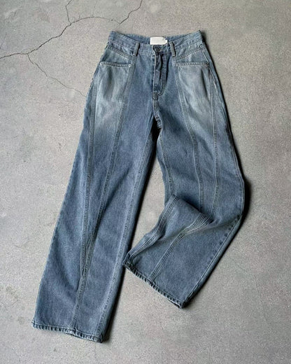 Front Angle Patched Jeans