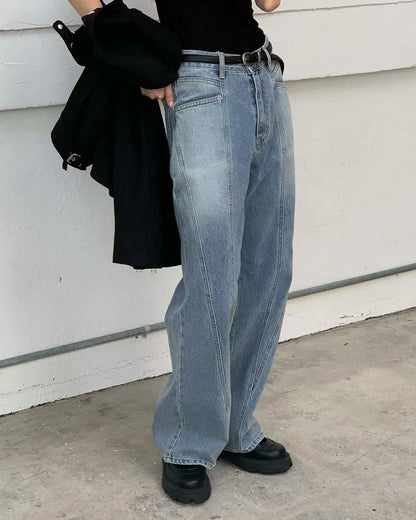 Front Angle Patched Jeans