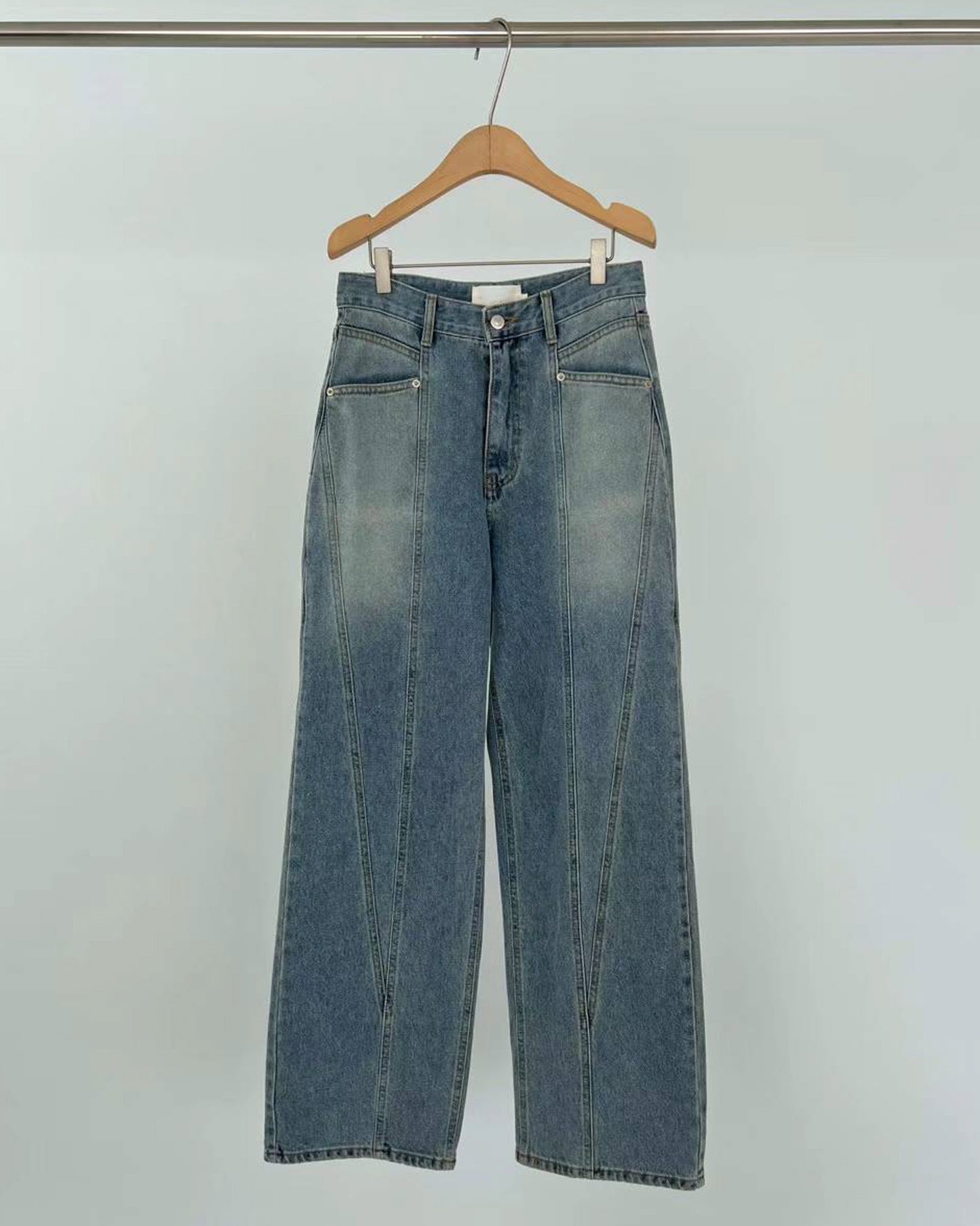 Front Angle Patched Jeans