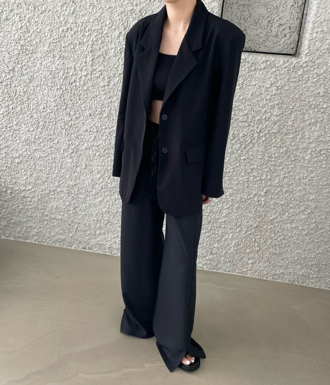 隨性休閒灰藍長褲
