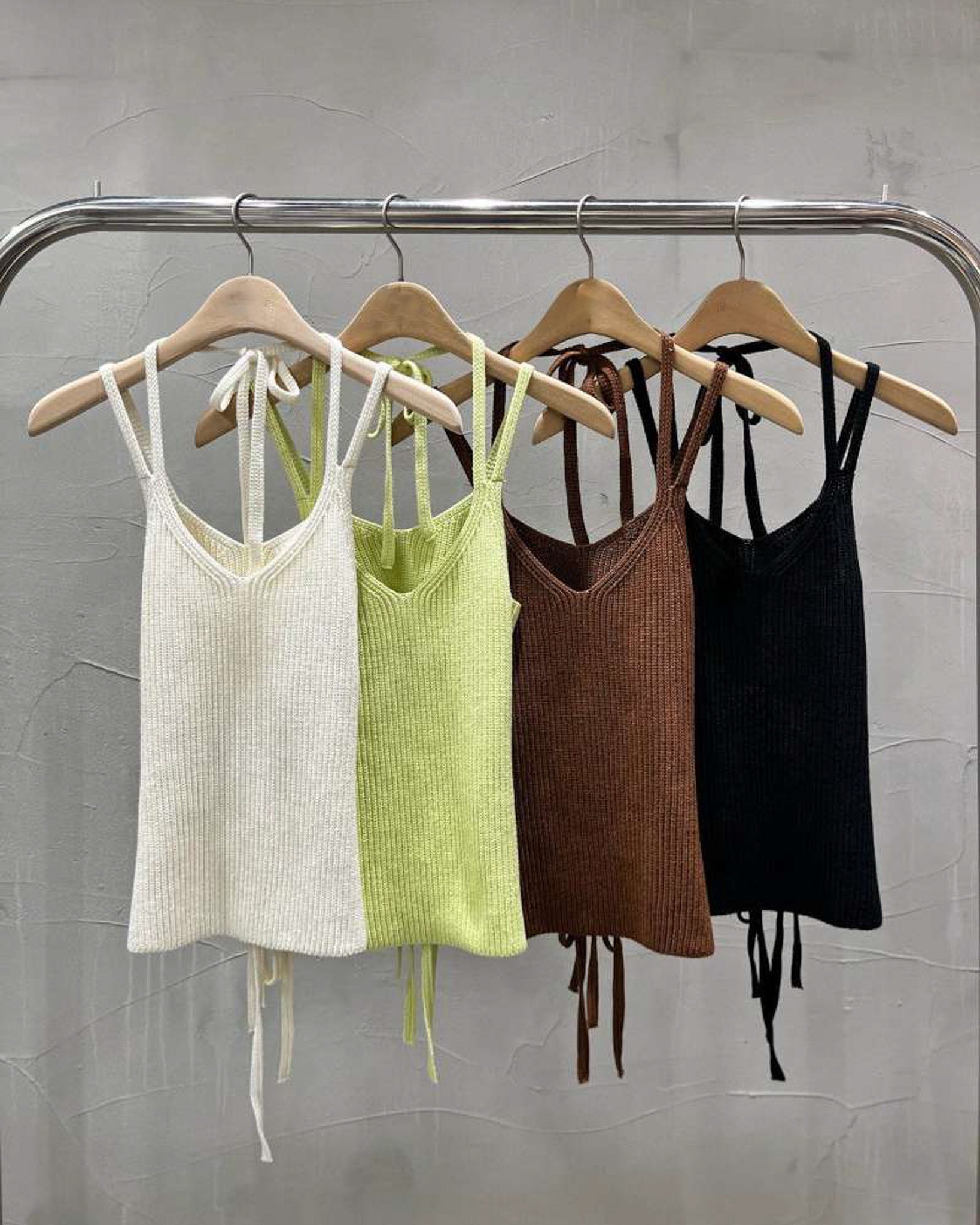 Back Waist Strap Knit Top